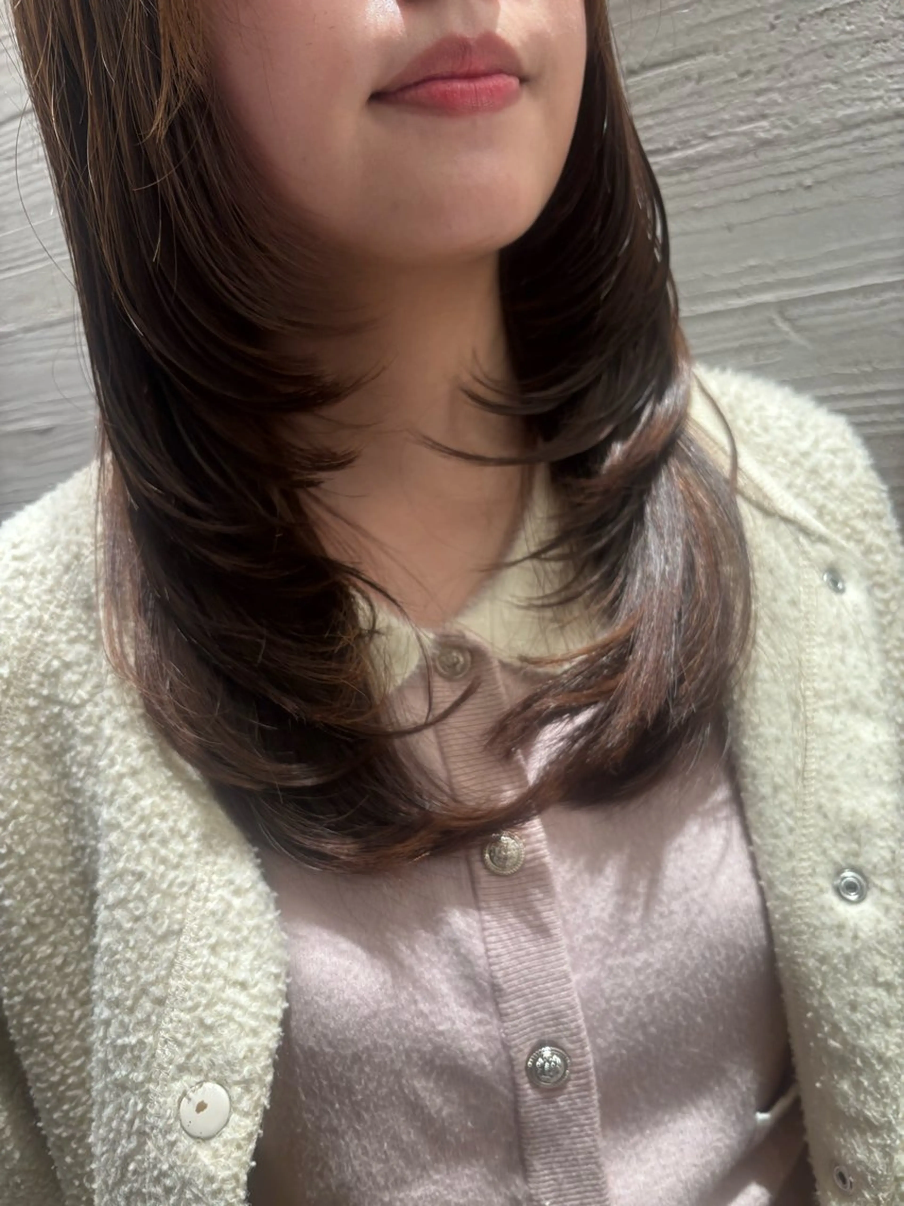 ロング 顔まわりレイヤー 顔周りカット レイヤーカット カマタ サユミ🪐のヘアスタイル