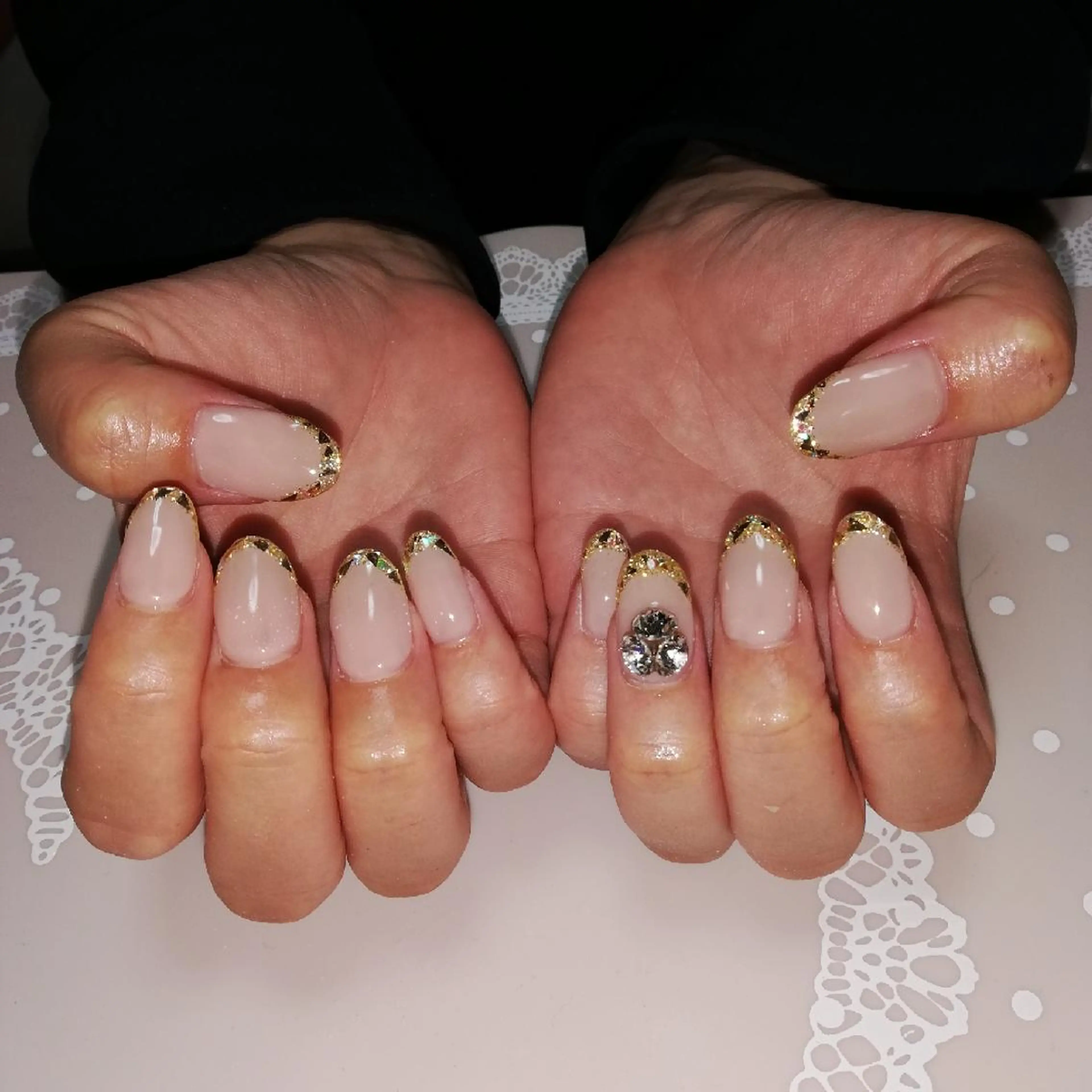 ネイル アートネイル フレンチネイル ガラスフレンチ ネイル junkoのネイルデザイン