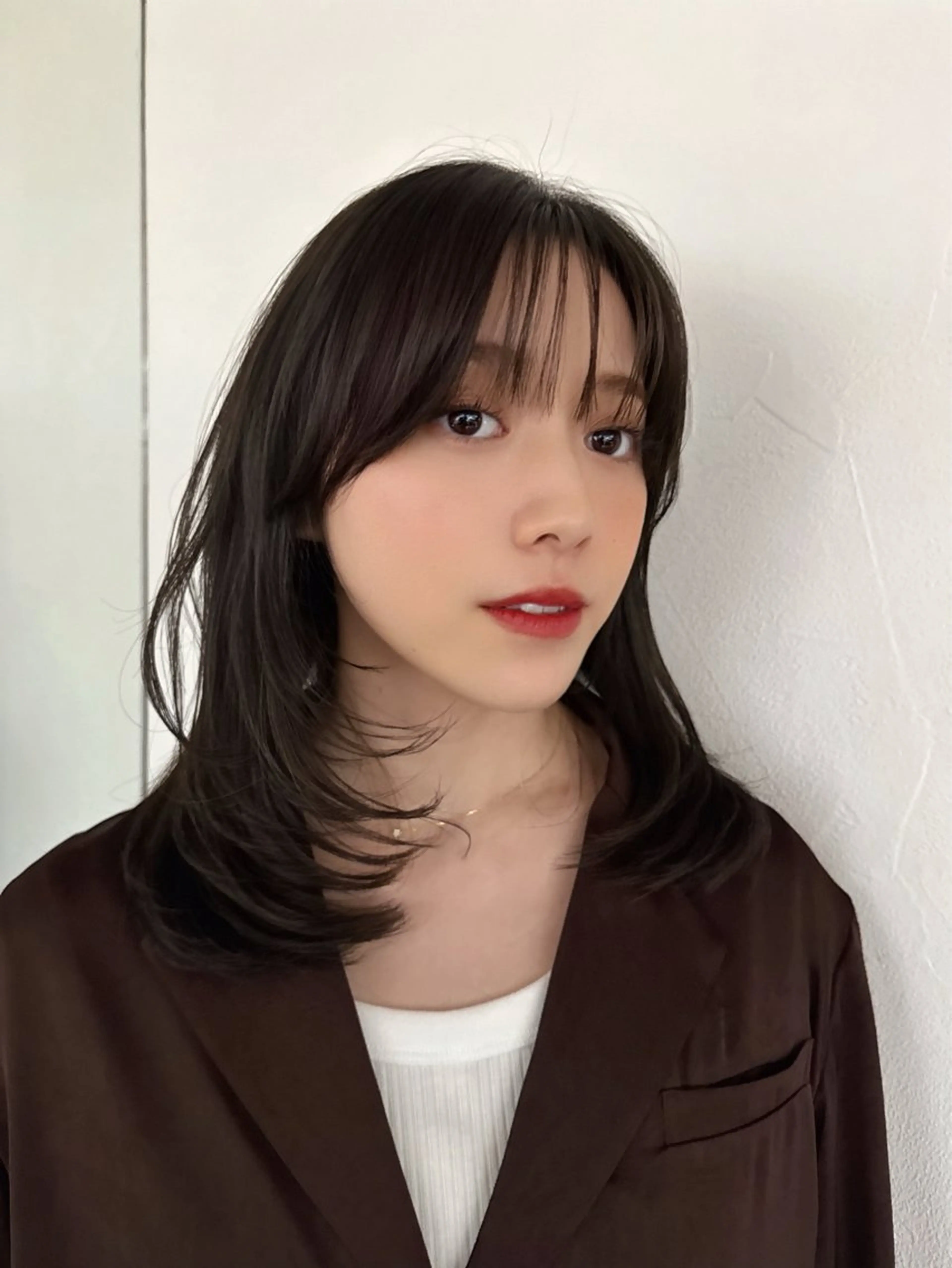 ミディアム カラー 縮毛矯正➕髪質改善➕ レイヤーカット　田畑のヘアスタイル