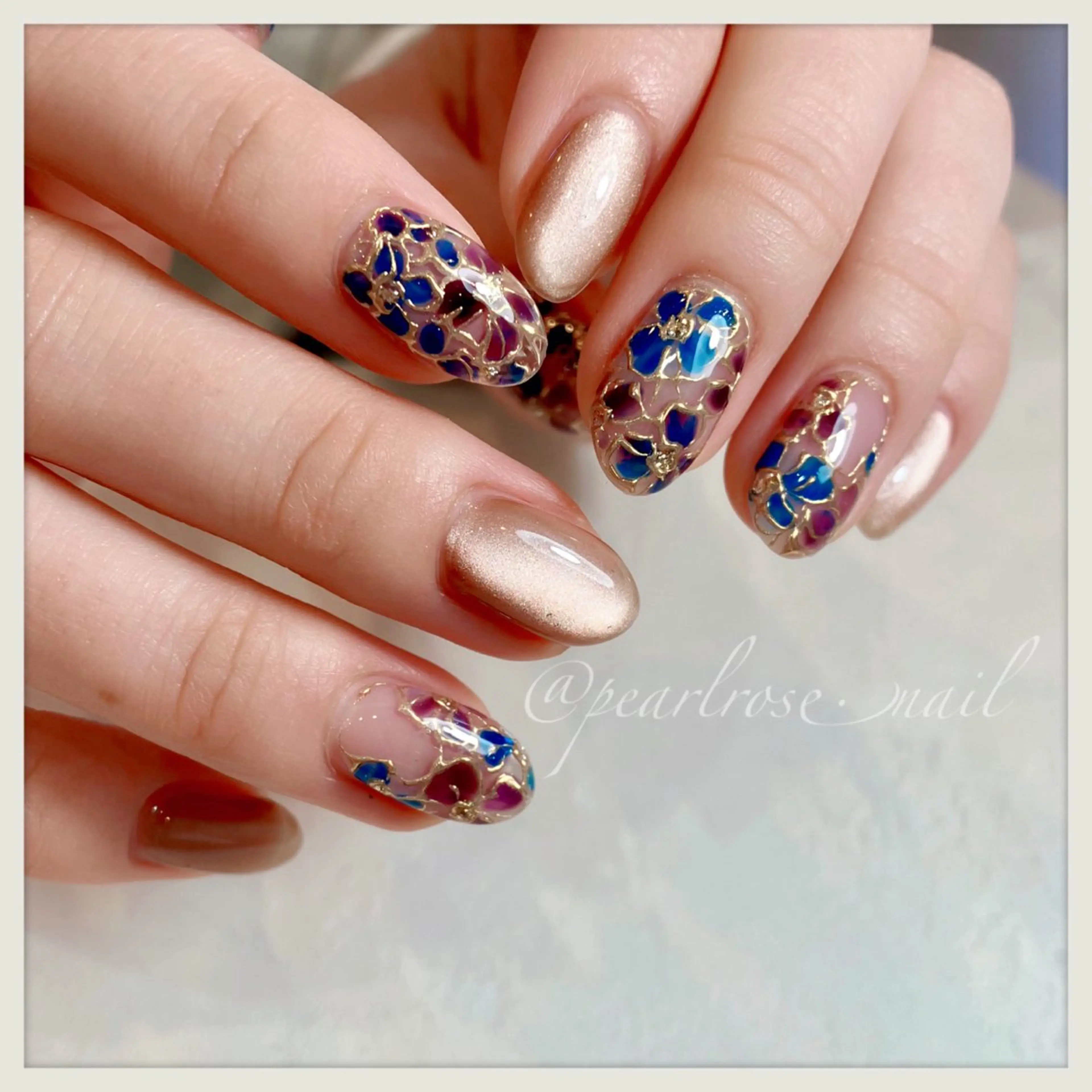 ネイル ハンドネイル Beauty salon Ryu・ange所属・PEARL ROSE パールローズのネイルデザイン