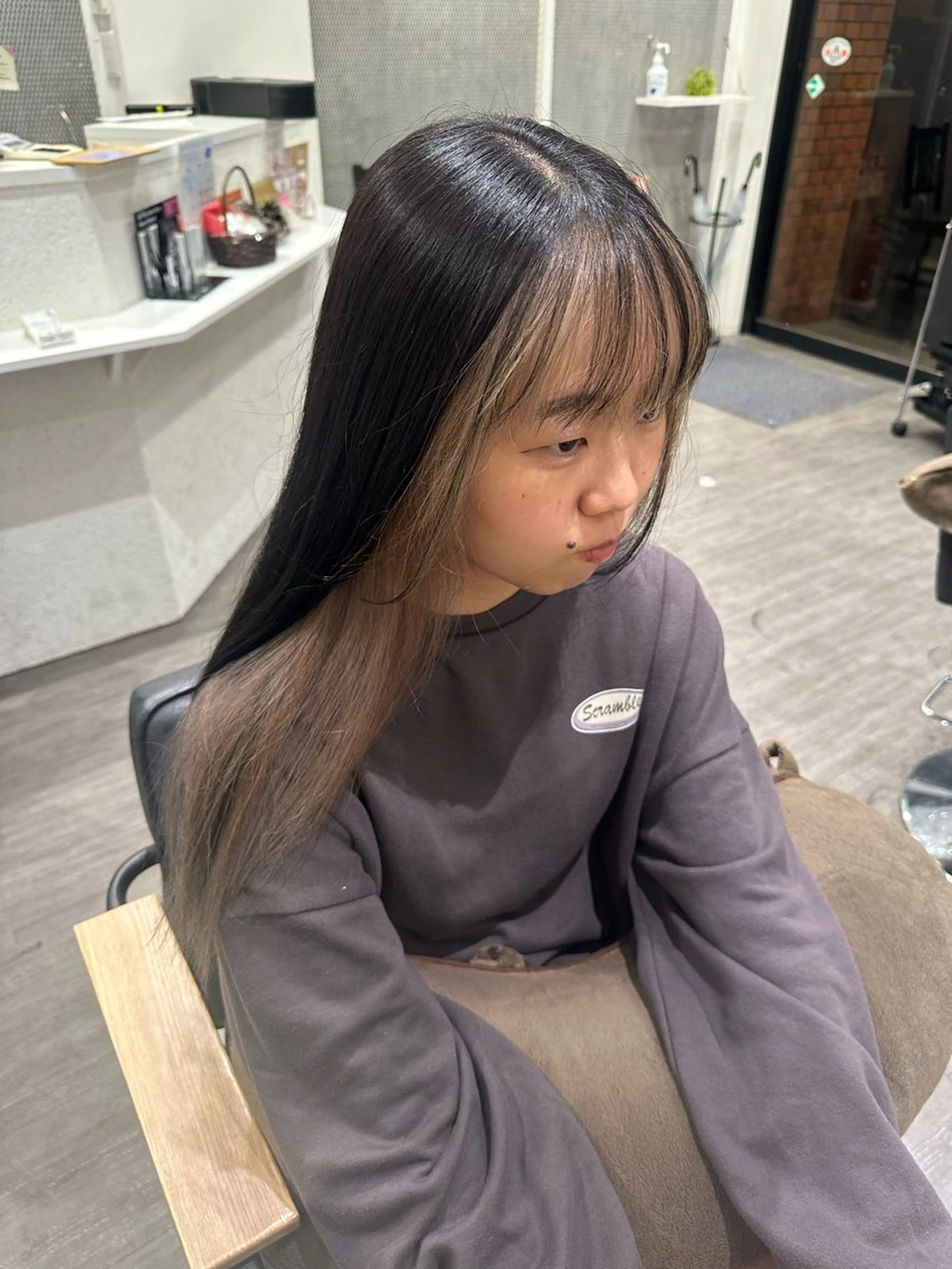 セミロング カラー ヘアカラー トリートメント 艶髪レイヤー上田 紗也🇰🇷💗のヘアスタイル