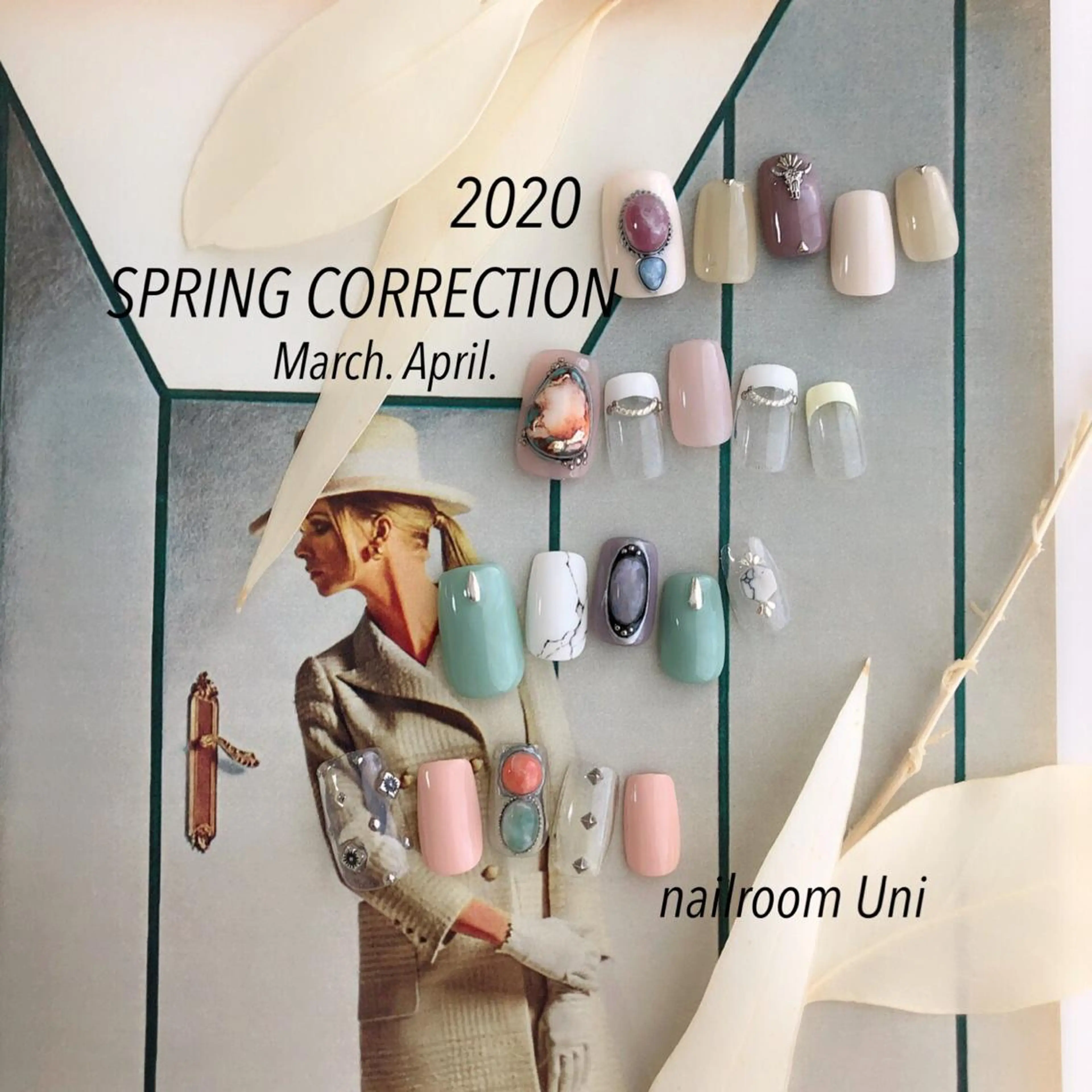 ネイル アートネイル 長さ出し ジェルネイル シルバー 春ネイル lilbondir. chiharuのネイルデザイン