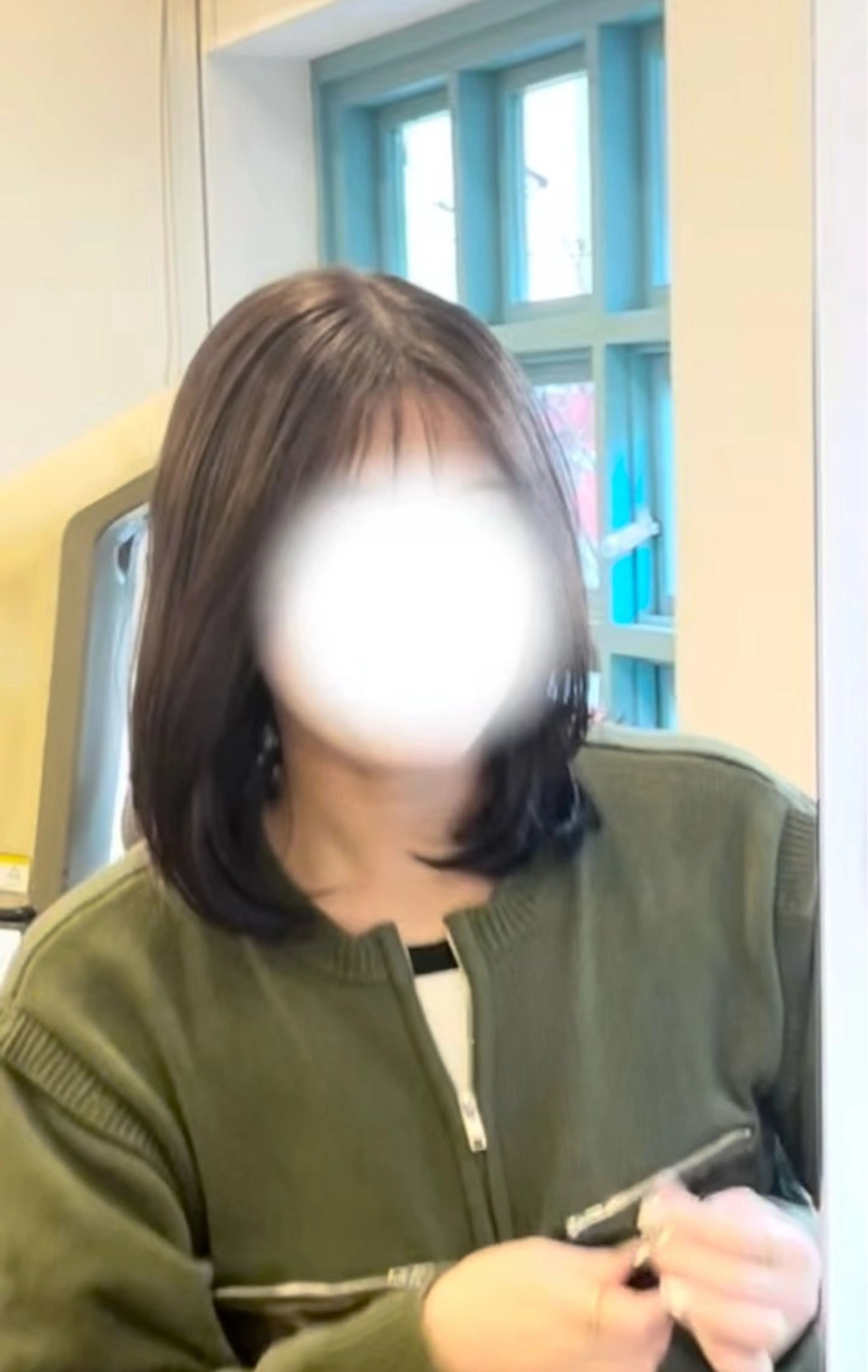 ミディアム ボブレイヤー ミディアムレイヤー ボブ 顔まわりレイヤー 顔周りカット ショートカット 募集🌿‬村岡夢咲のヘアスタイル