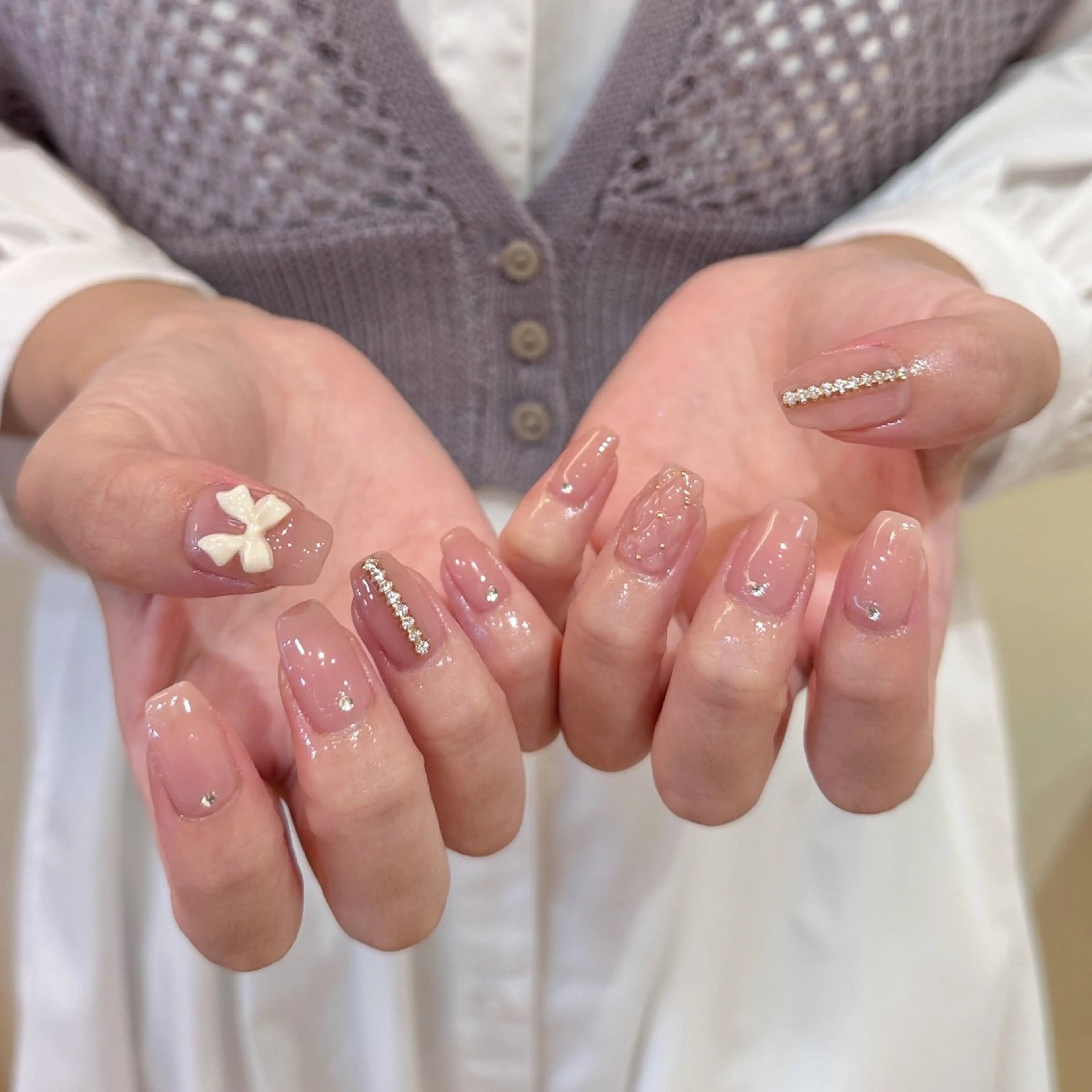 ネイル 𝕄𝕚𝕪𝕦🤍 自由が丘⌇パラジェルのネイルデザイン