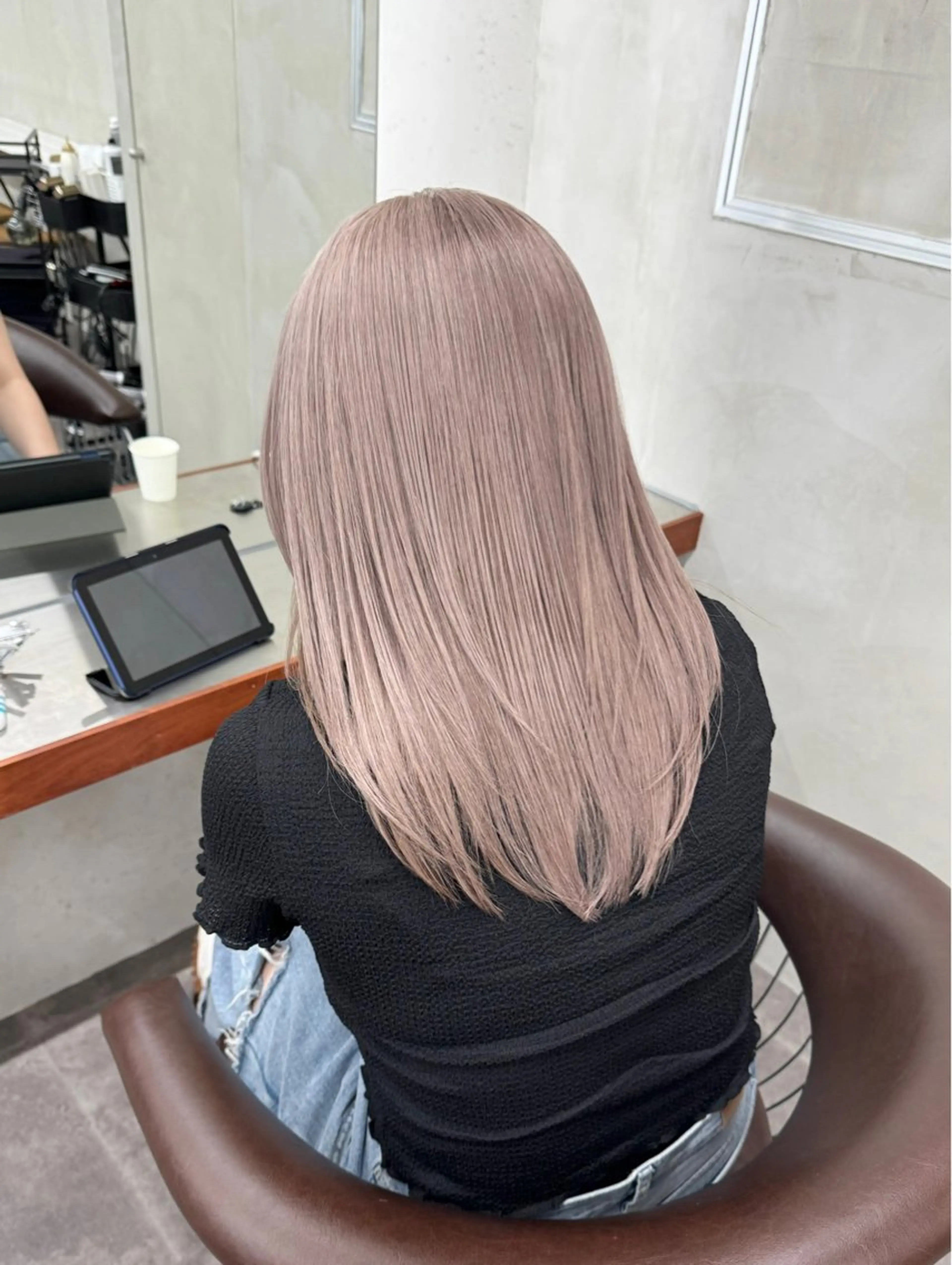 セミロング カラー 似合わせカット/ ハイトーン/aoiのヘアスタイル