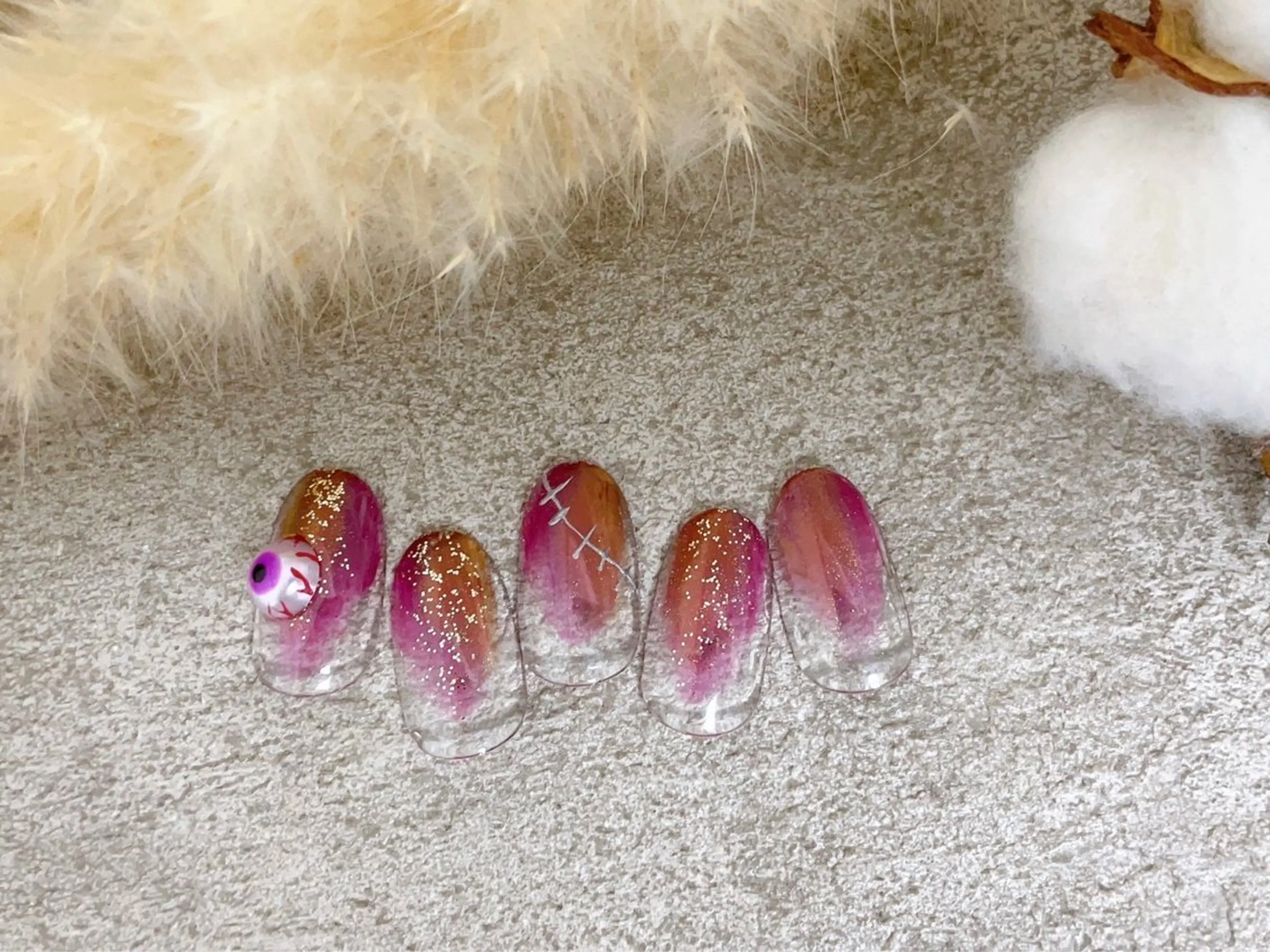 ネイル ジェルネイル ハロウィン 韓国ネイル メンズネイル パラジェル kiki nail たまプラーザのネイルデザイン