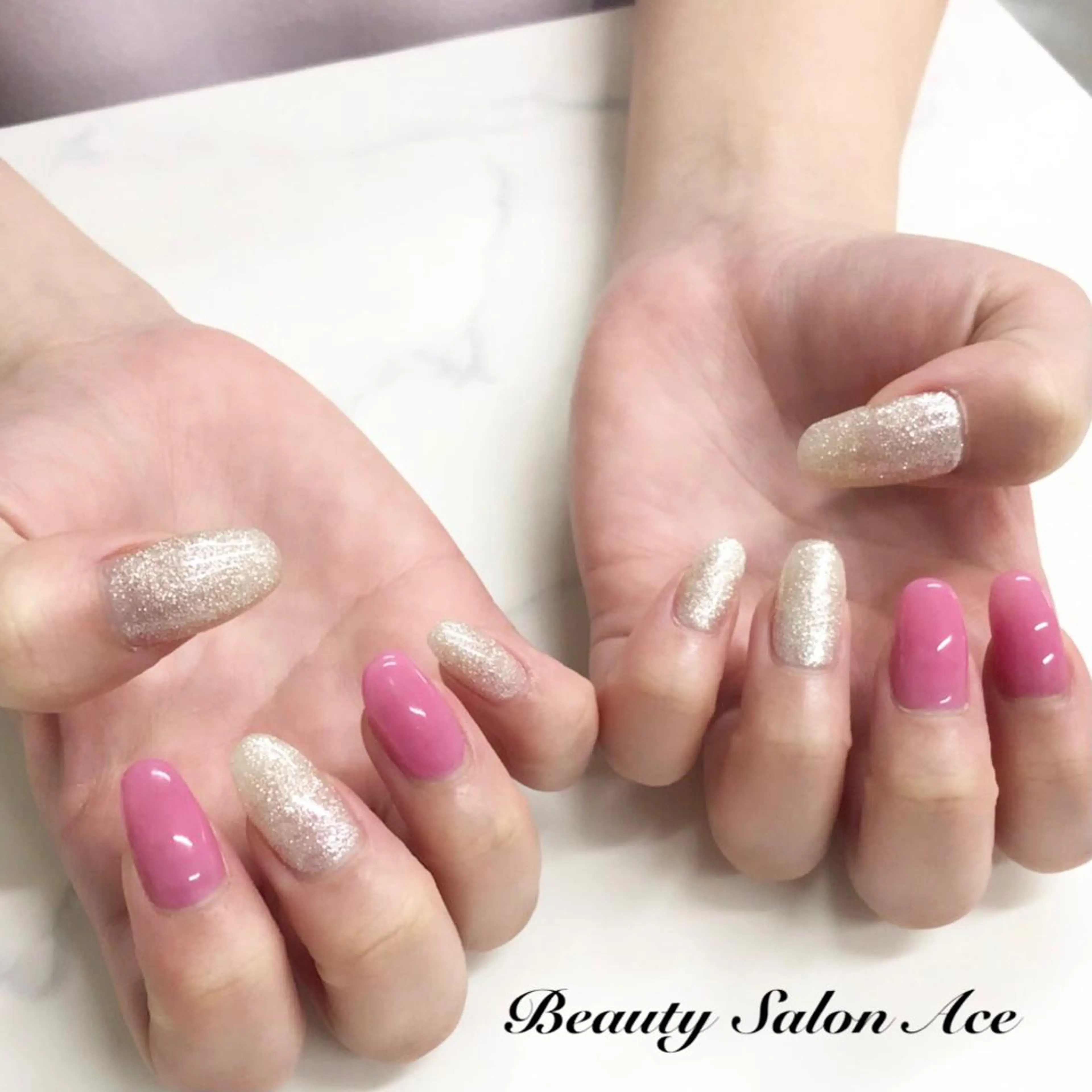 ネイル ラメ(グリッター) メンズネイル ワンカラーネイル Beauty Salon Ace(ネイルサロン エース)所属・池袋フィルイン Ace♡長さだしのネイルデザイン