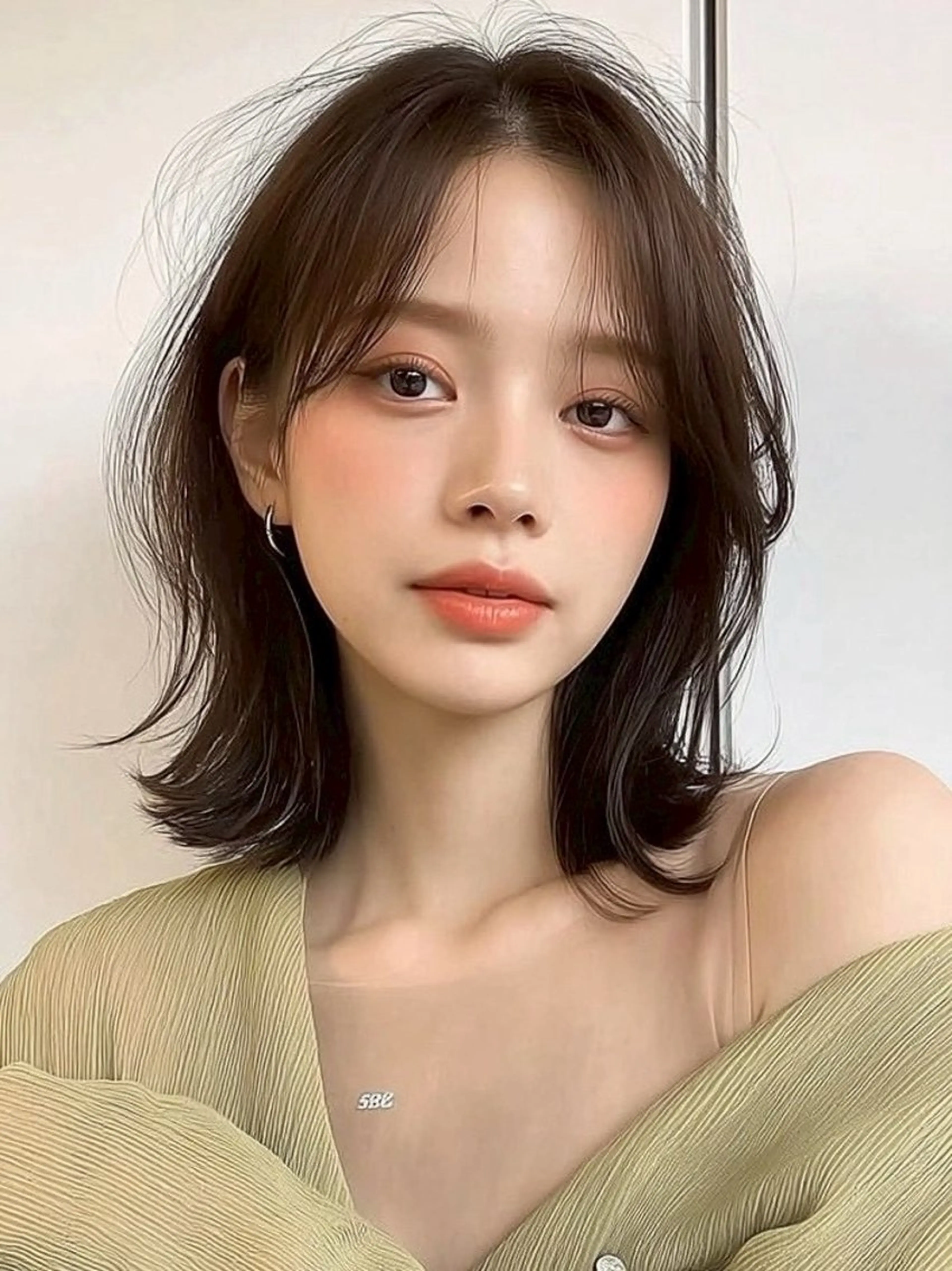 ミディアム カット ヘアカラー 越川 友美子のヘアスタイル