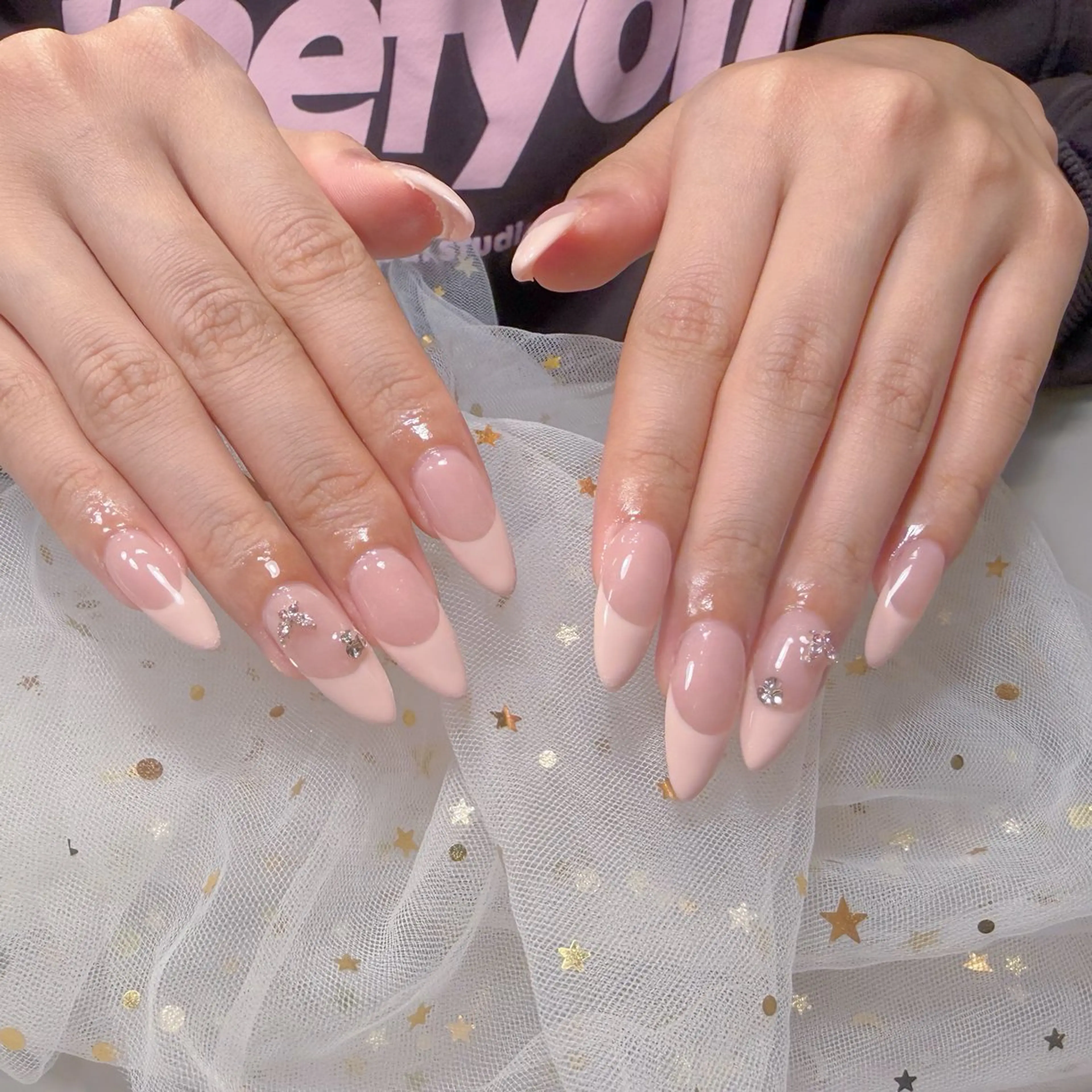 ネイル 長さ出し フレンチネイル 持ち込み U.MI Nail Salonのネイルデザイン