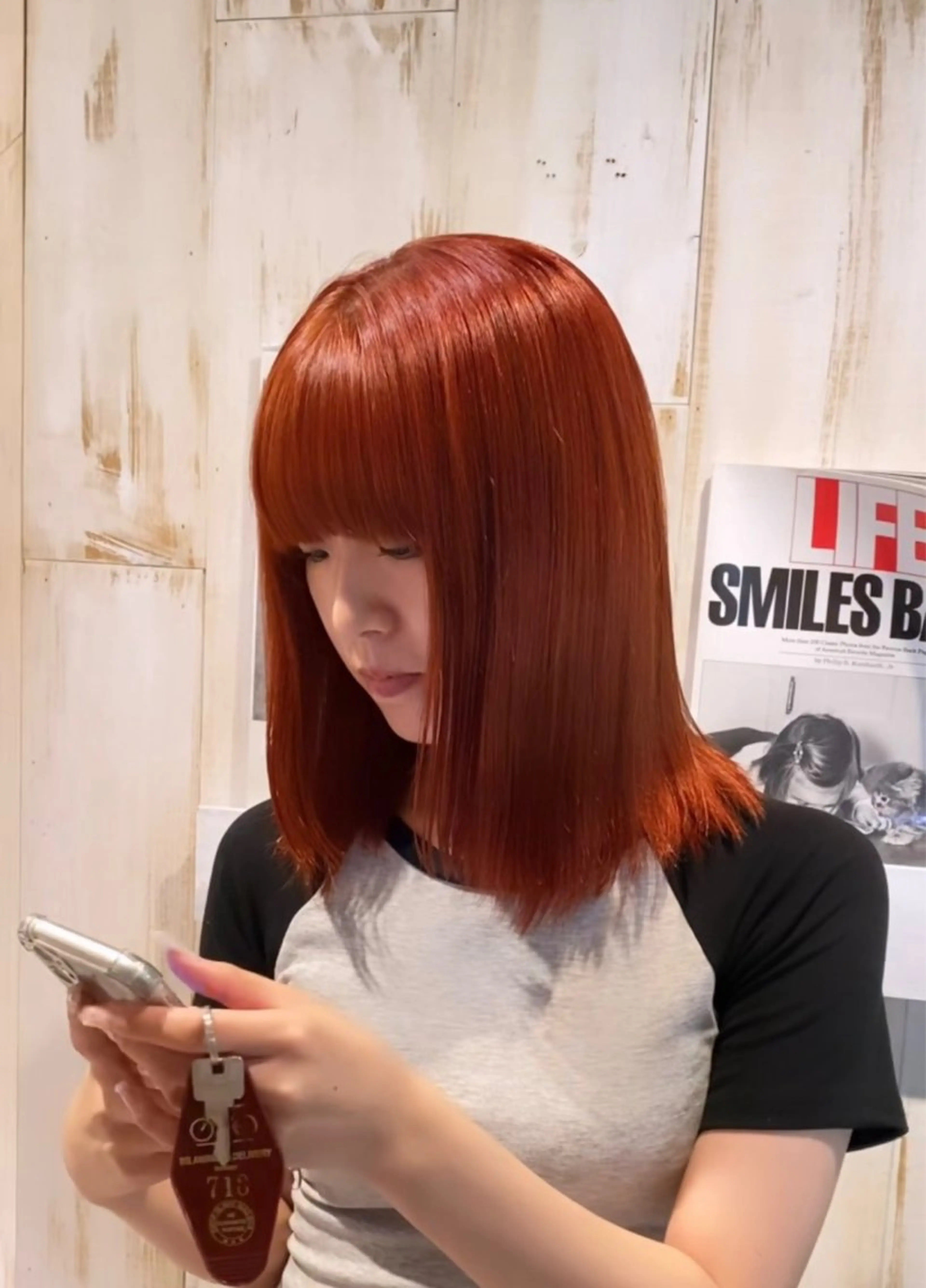 ミディアム R 横浜【アール】所属・ハイトーン/韓国 ヘア　momo˚✧₊のヘアスタイル