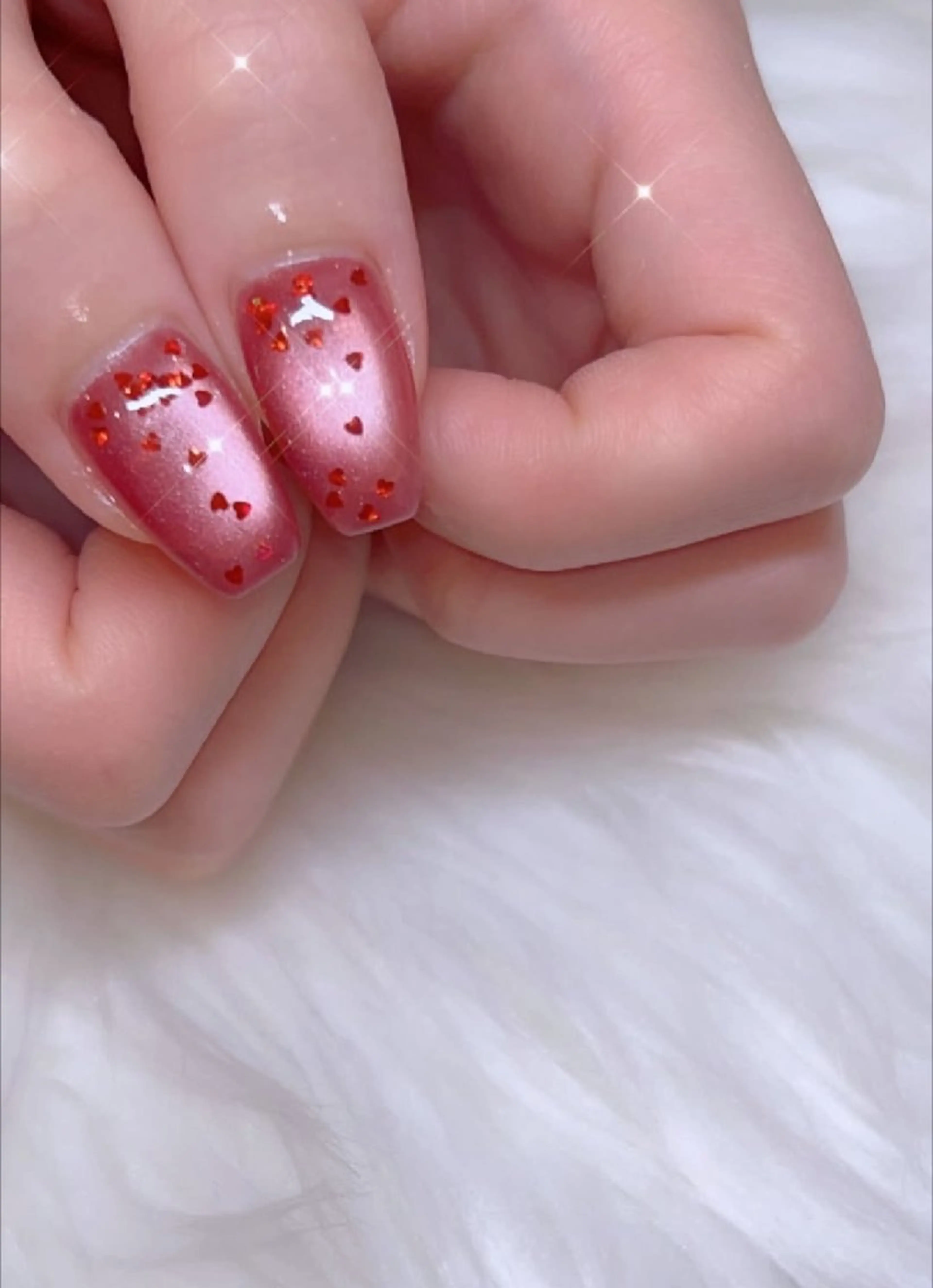 ネイル アートネイル 春ネイル バレンタイン ハンドネイル I LOVE ME  NAIL.｡.:*♡のネイルデザイン