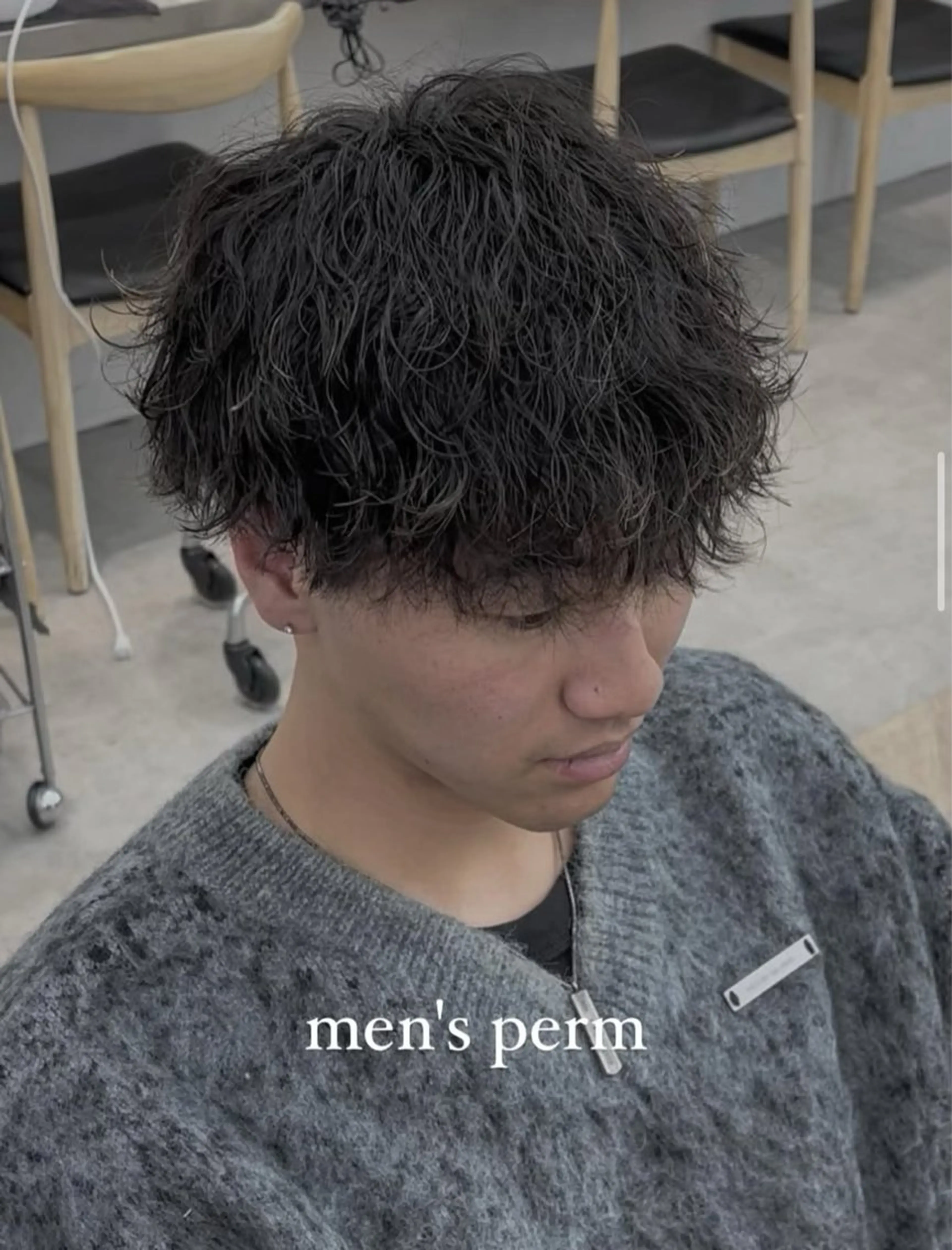 ショート カラー パーマ メンズ キッズ メンズパーマ 波巻きパーマ 栄💗メンズパーマ｜ ハイトーン｜haruのヘアスタイル