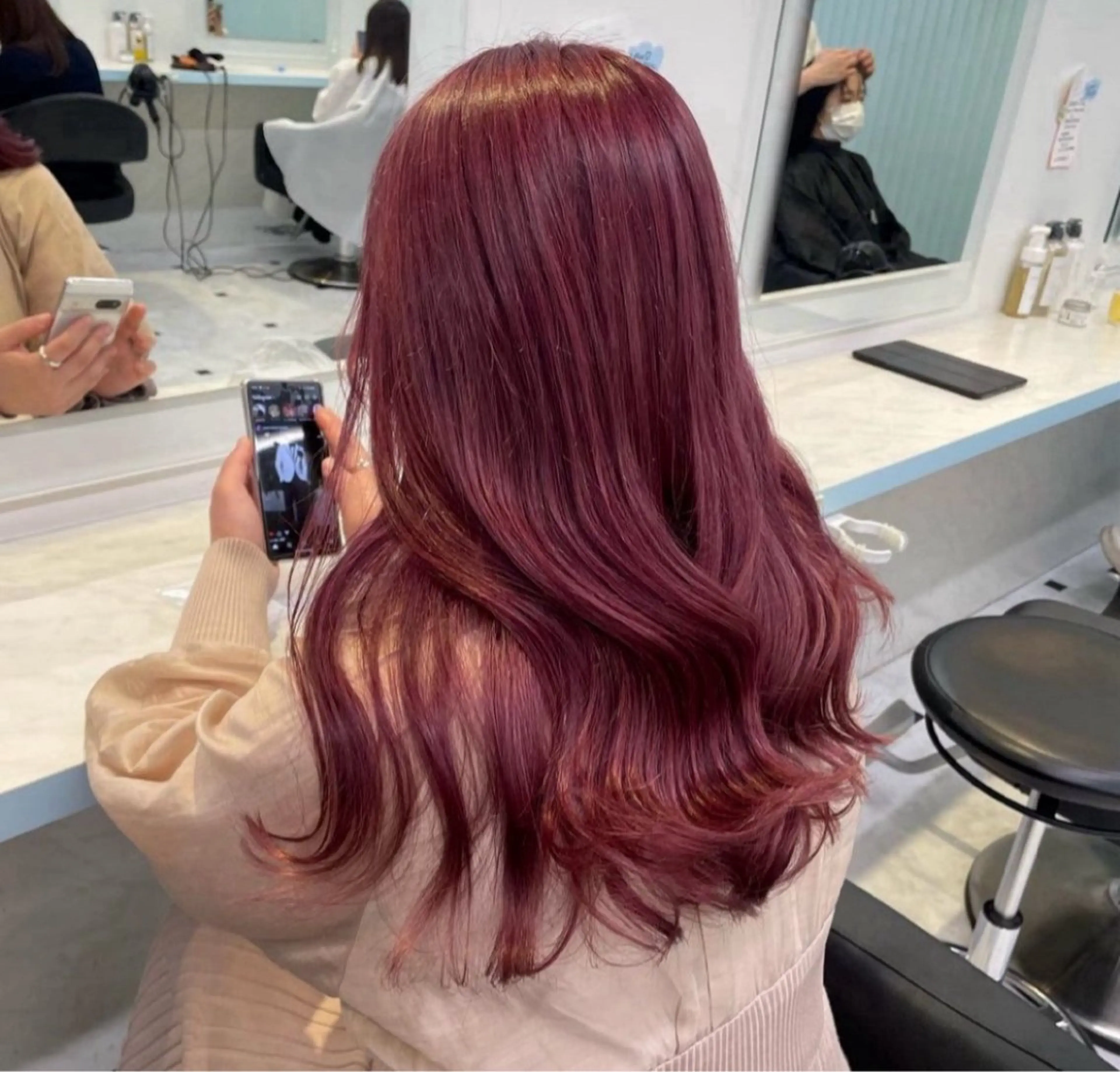 ロング カラー ヘアカラー トリートメント 🎀愛されピンク ラベンダー💜ゆいのヘアスタイル