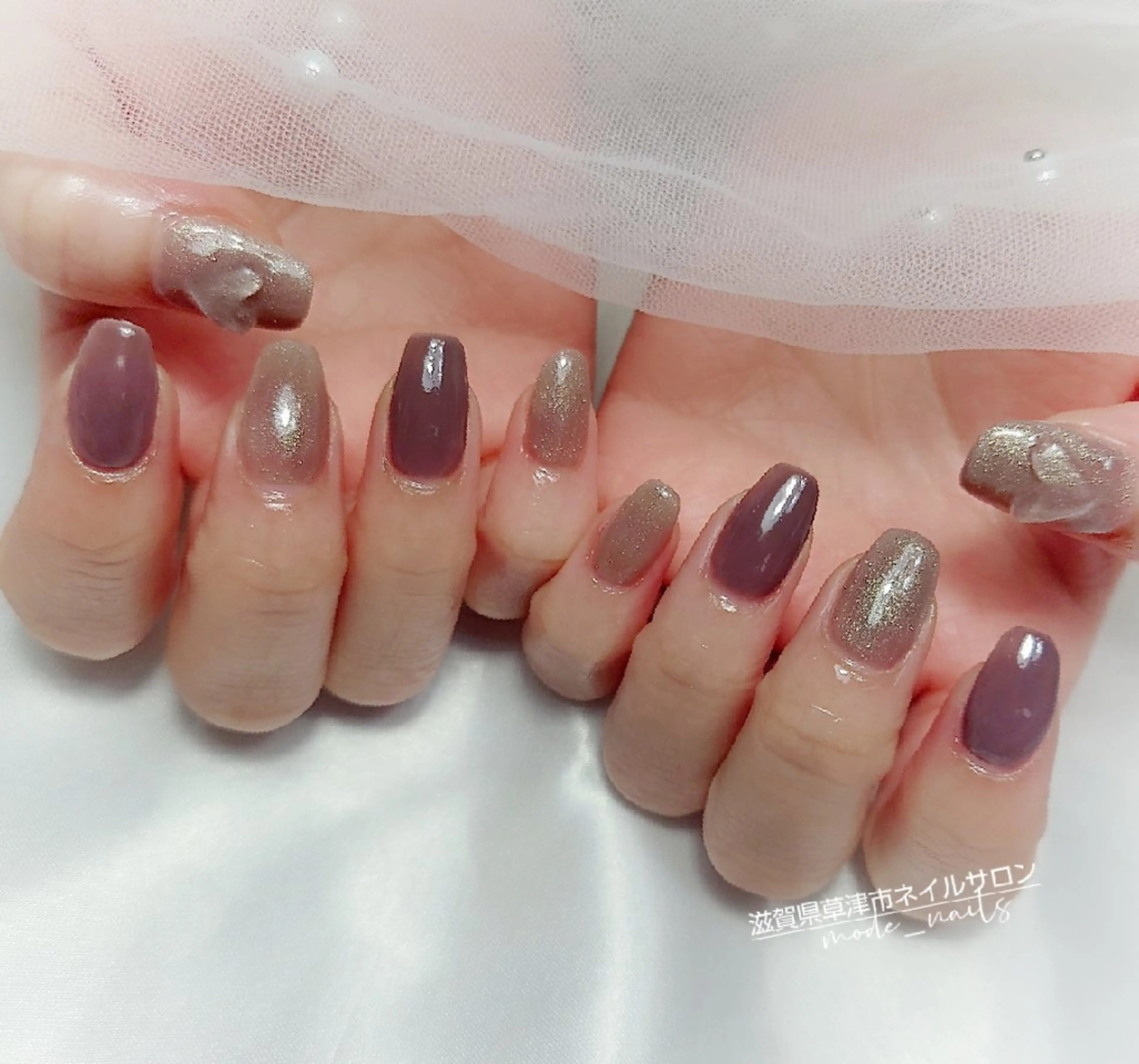 ネイル ハート ぷっくりネイル 滋賀県草津市ネイル mode_nailsのネイルデザイン