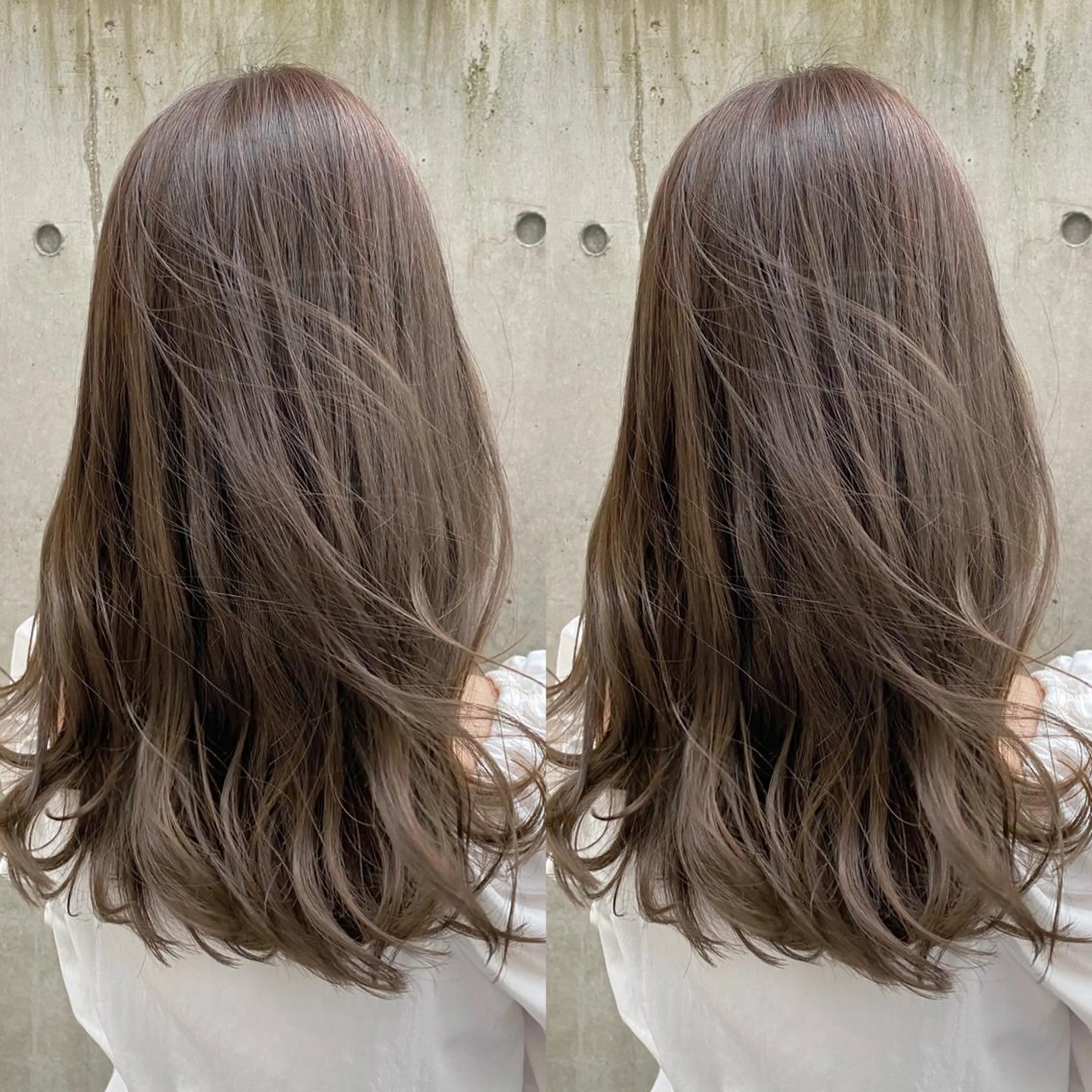 ミディアム カット ヘアカラー トリートメント レイヤーカット /透明感カラー西田のヘアスタイル