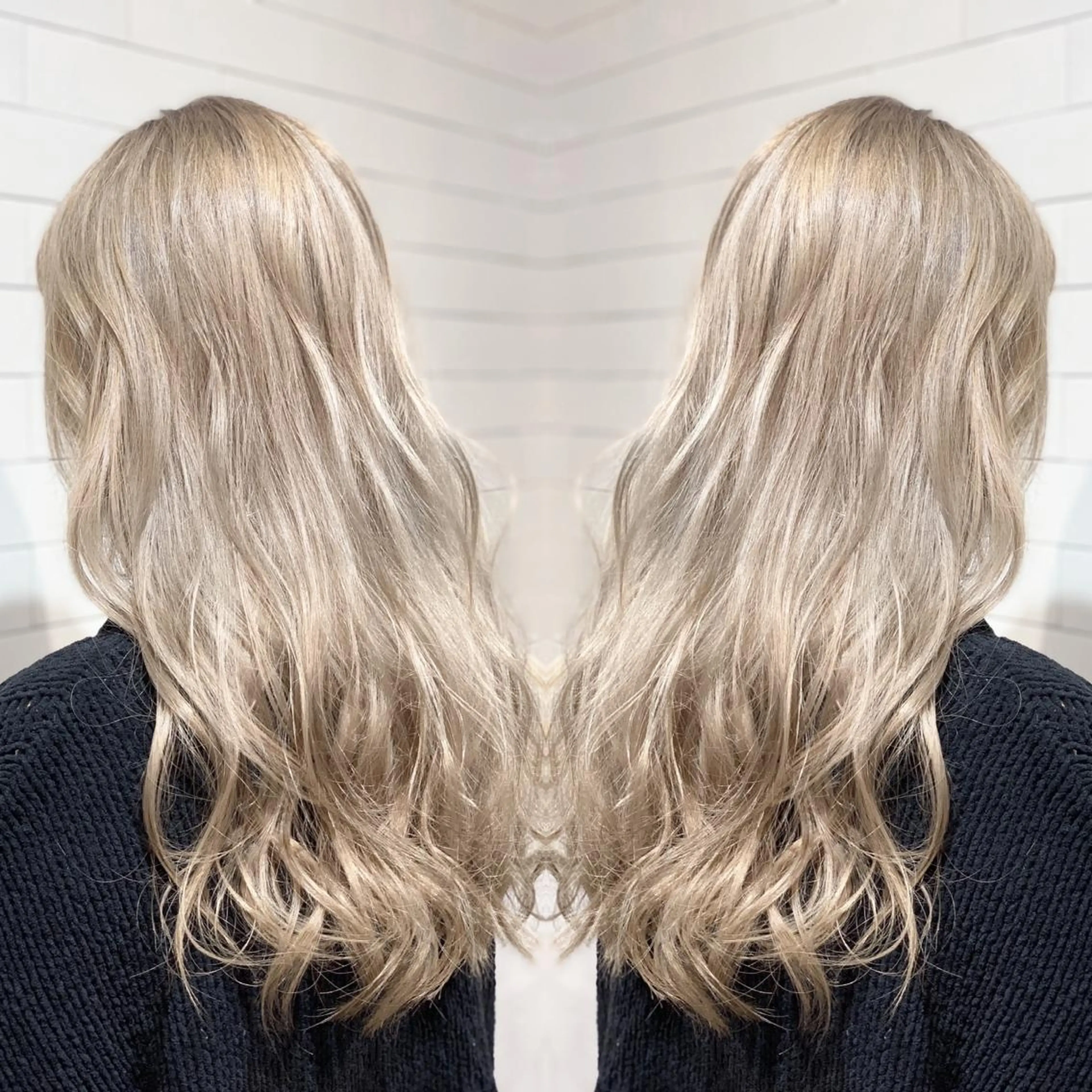 セミロング カラー ヘアアレンジ 髪質改善×ハイトーン 中田啄也のヘアスタイル