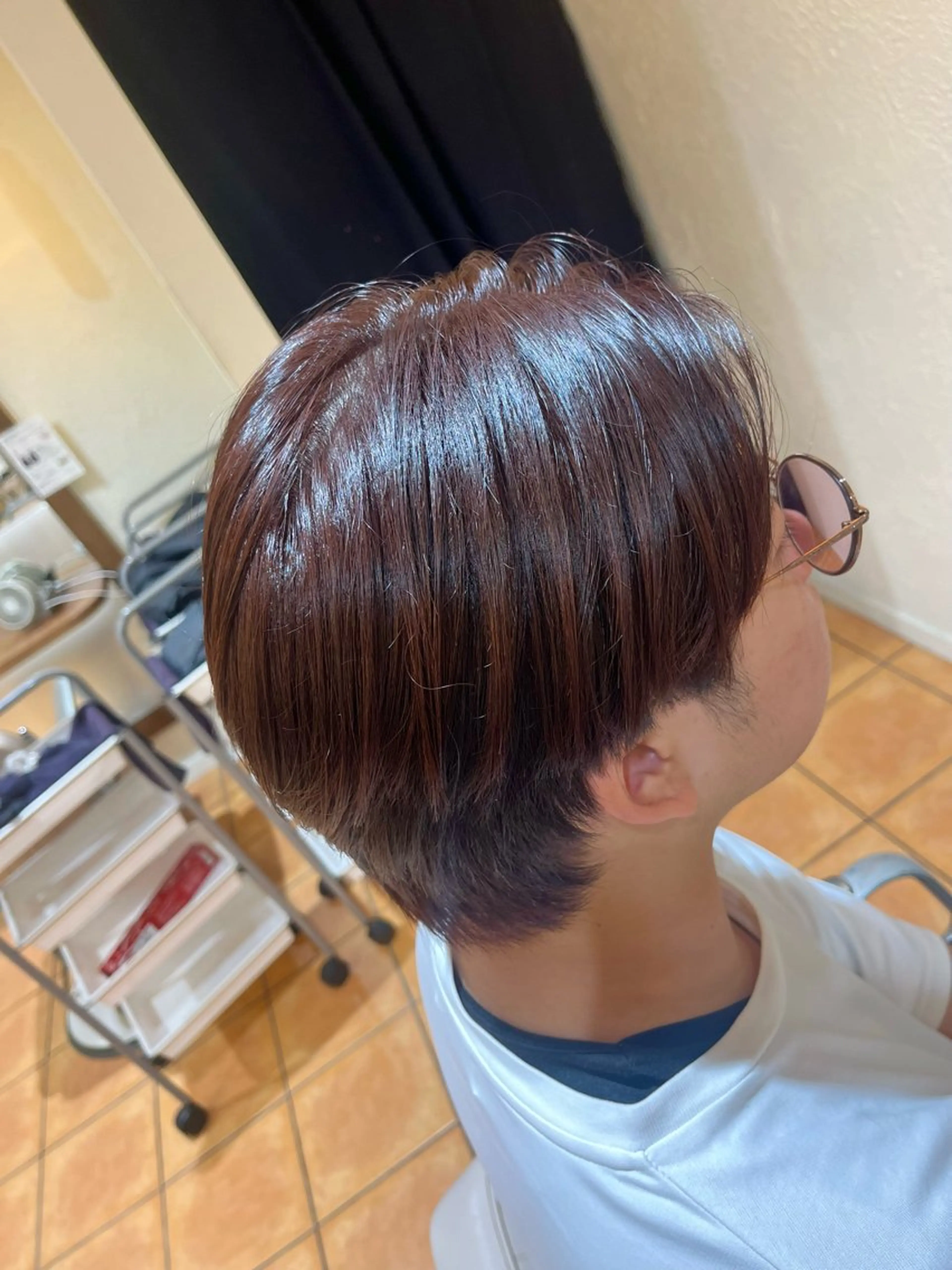 ショート カラー メンズ ブラウンカラー レッドカラー レッドブラウン aruJisu所属・細谷 麗々 / モデル募集中🌹のヘアスタイル