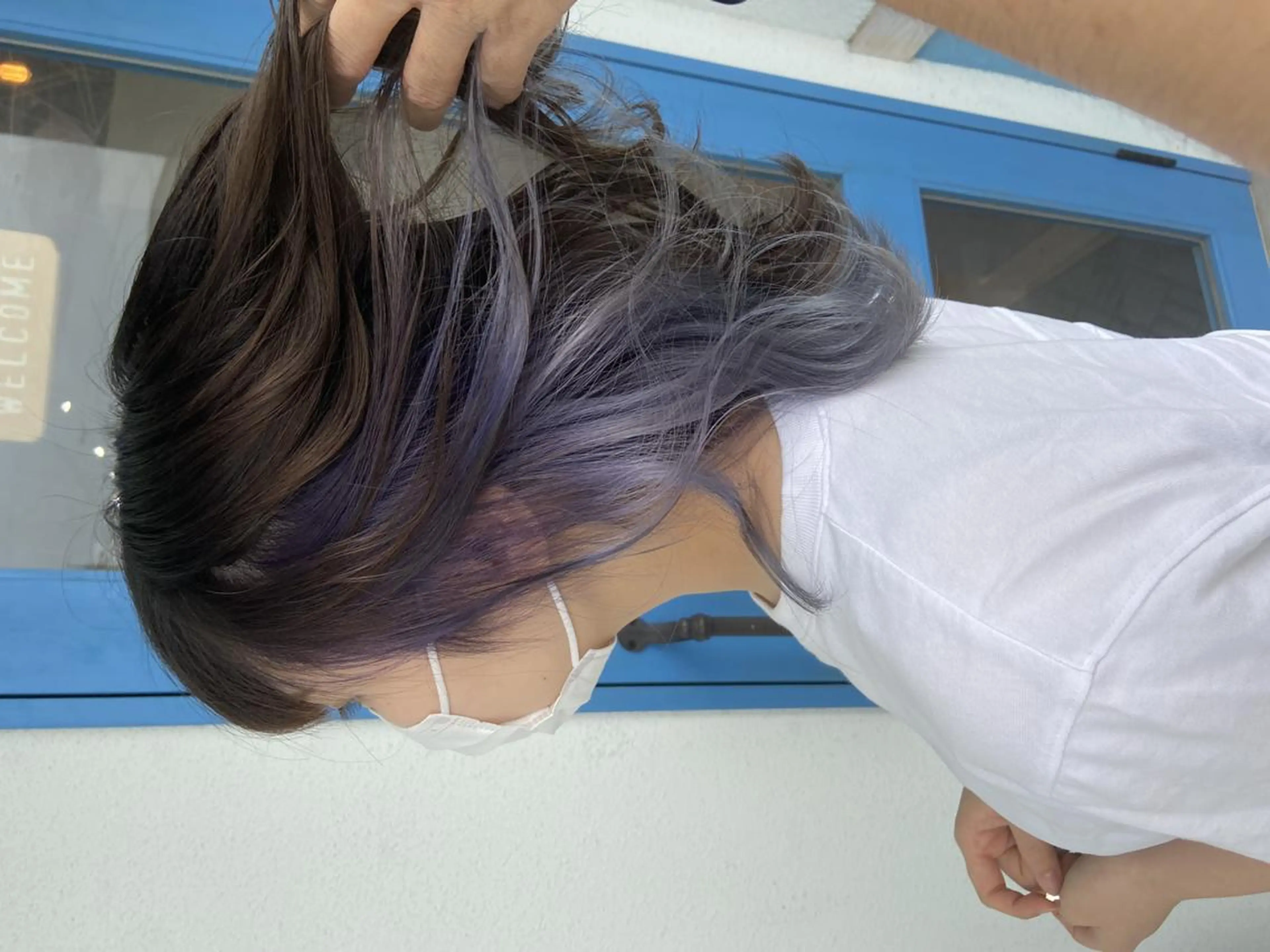 カラー セミロング アディクシーカラー アッシュ バレイヤージュ ブリーチ ケアブリーチ corazon ブリーチのヘアスタイル