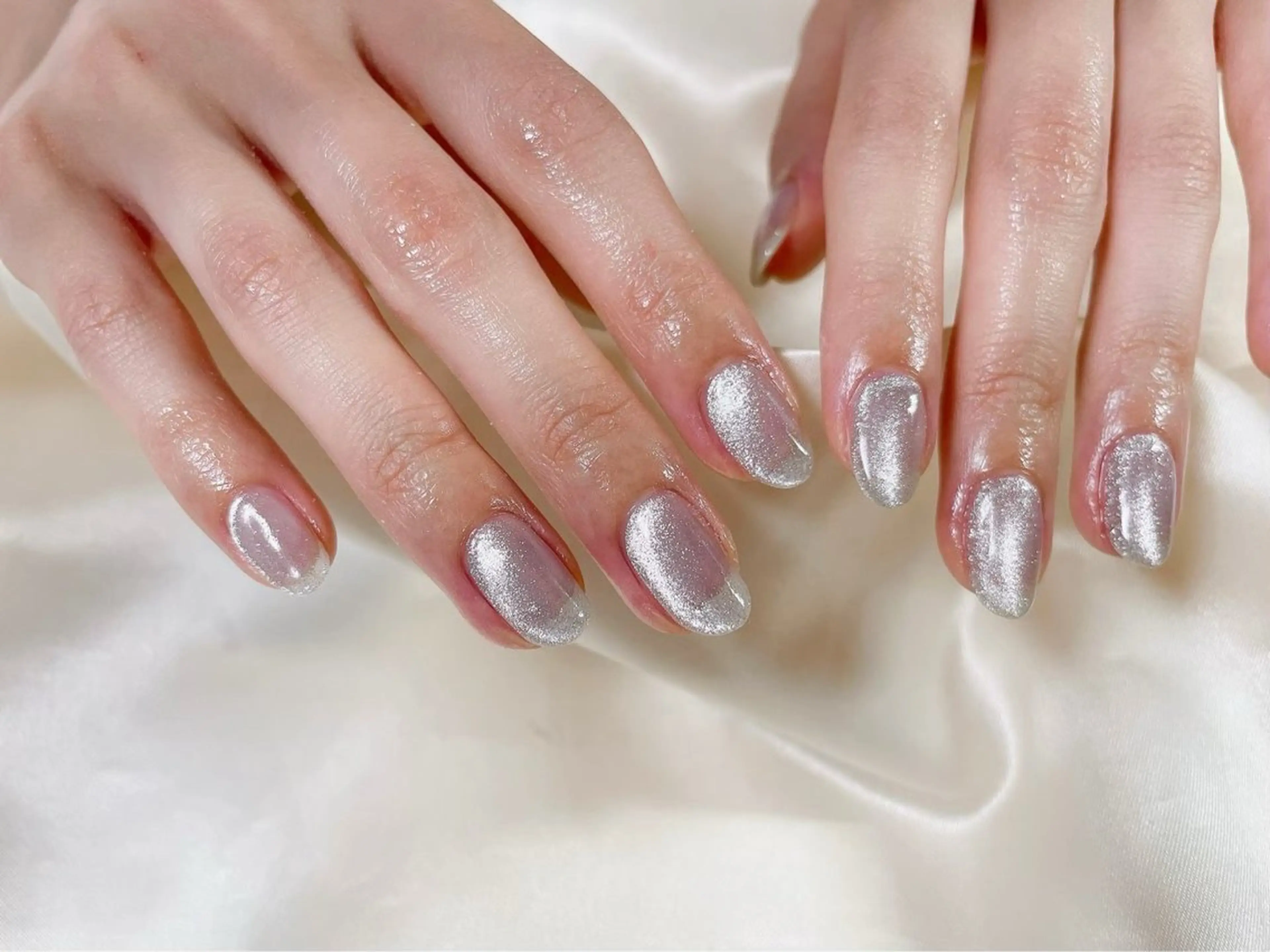 ネイル オーロラネイル フットネイル フレンチネイル ジェルネイル ハート ハンドネイル kikinail 溝の口のネイルデザイン