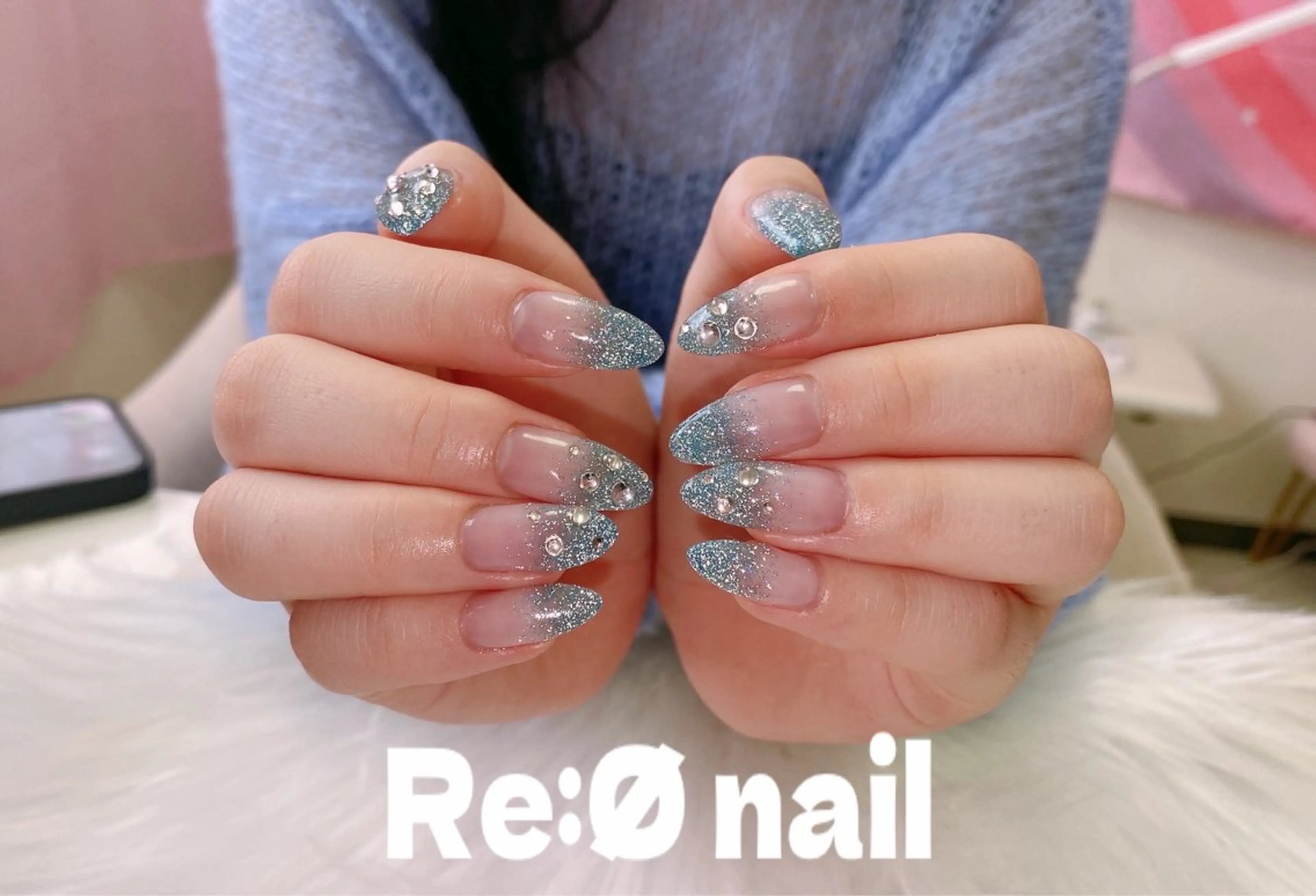 ネイル アートネイル フラッシュネイル ストーンネイル ハンドネイル Re:Ø nail 🩵TSUJIのネイルデザイン