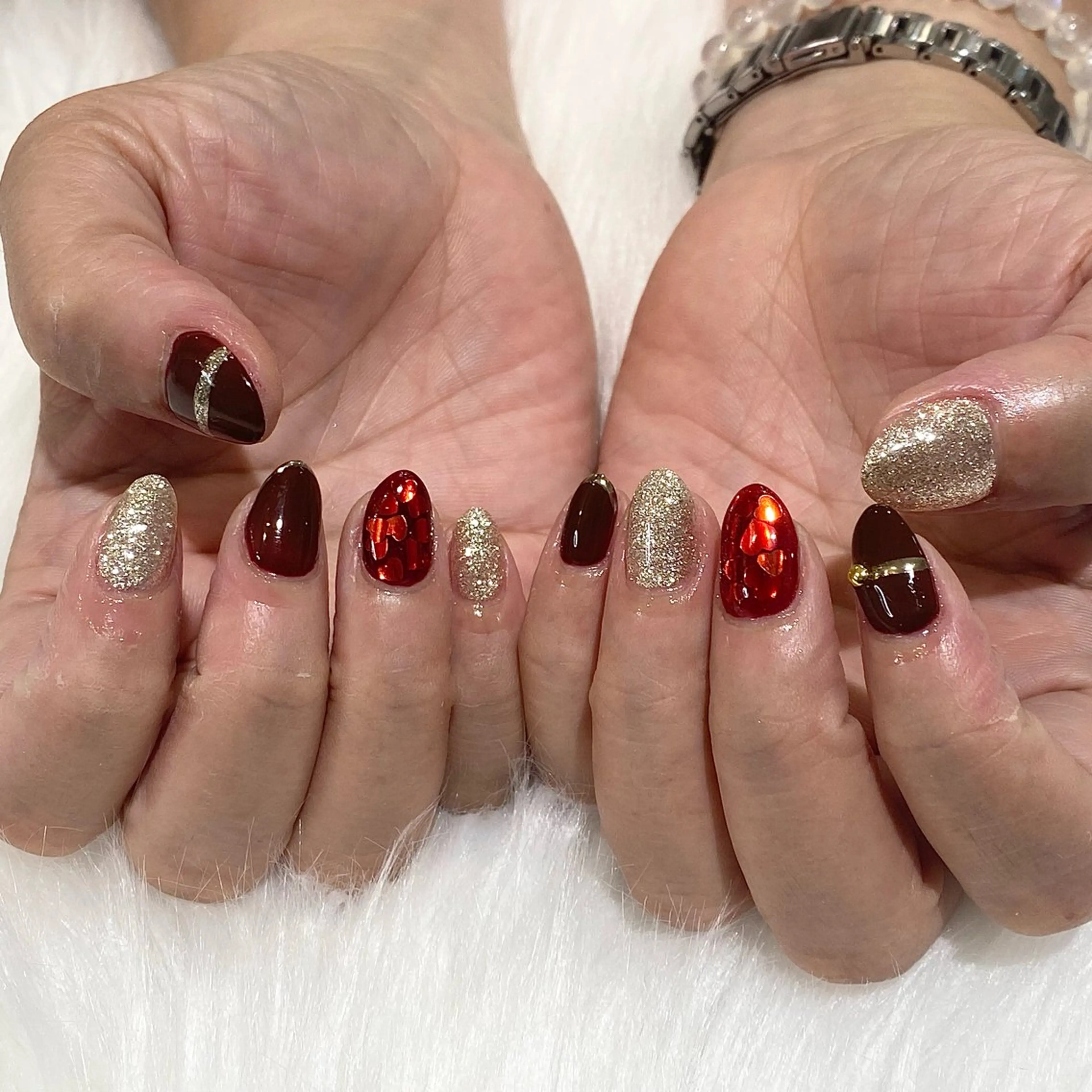 ネイル ハート バレンタイン ハンドネイル ♡うるちゅるネイル♡ Julianaのネイルデザイン