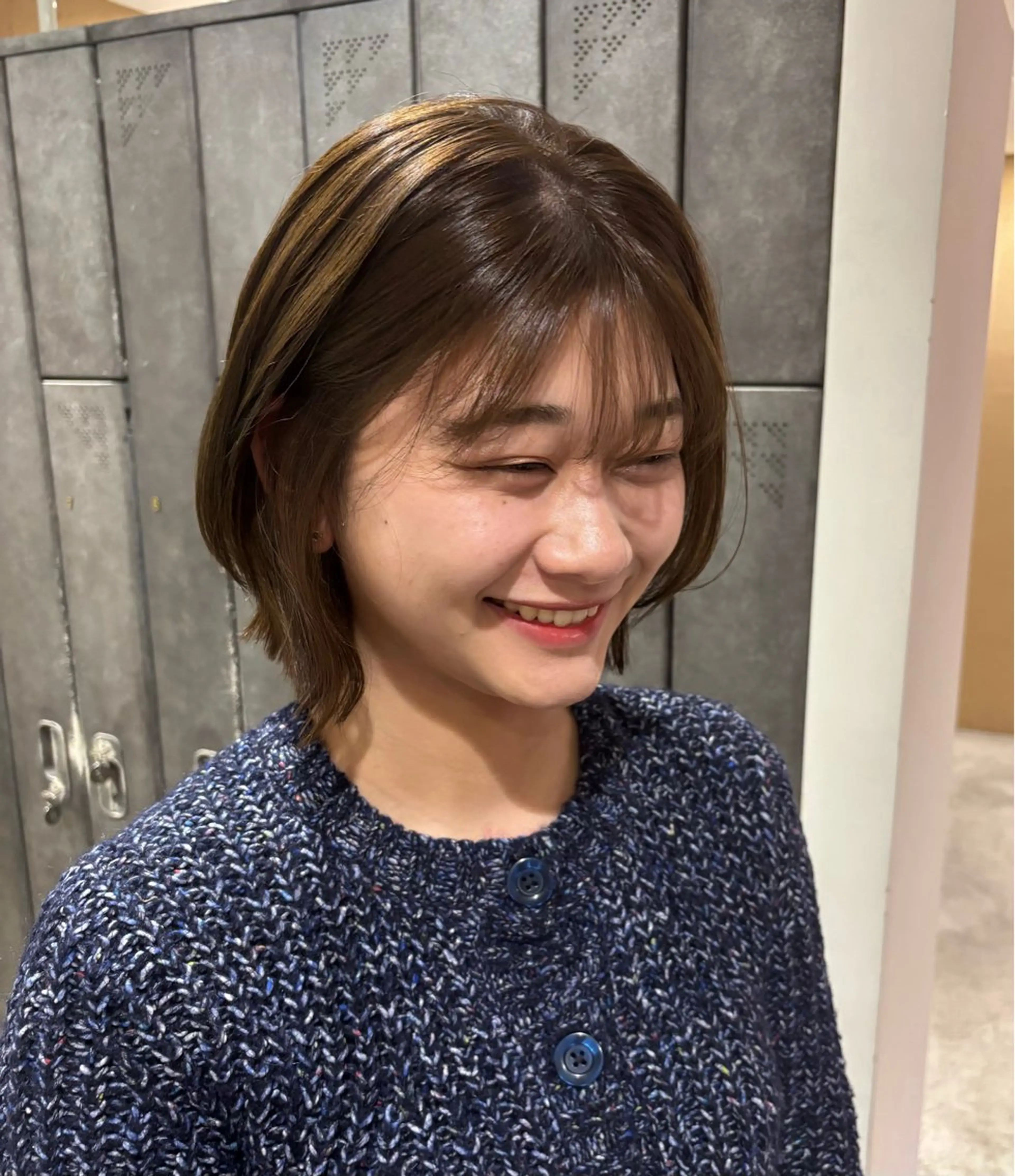 ミディアム ボブ くびれヘア カット 梅田美容室/カット /Maoのヘアスタイル