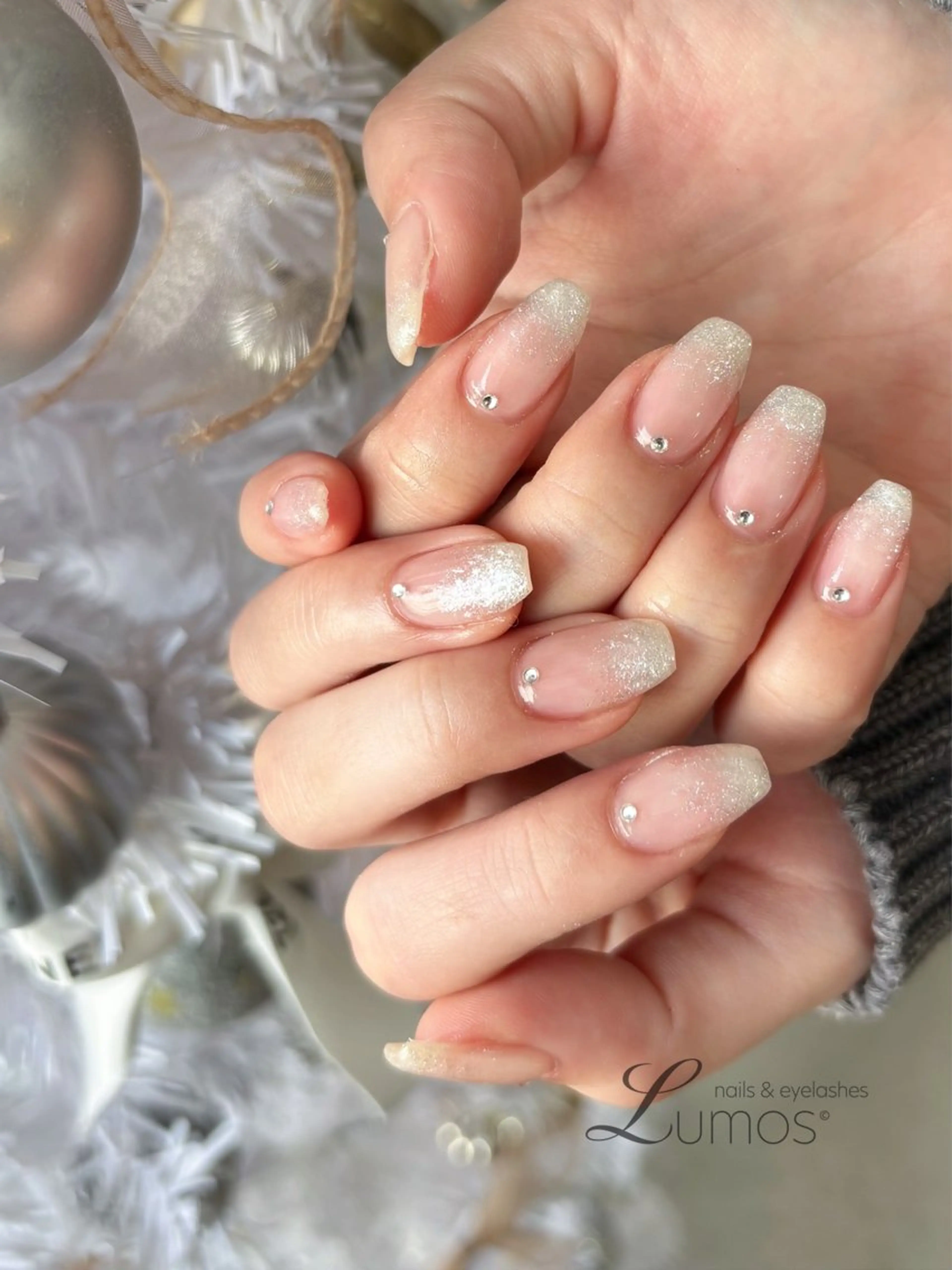 ネイル グラデーション ラメ(グリッター) Lumos  nails&eyelashes 桜川所属・Lumos Rikaのネイルデザイン