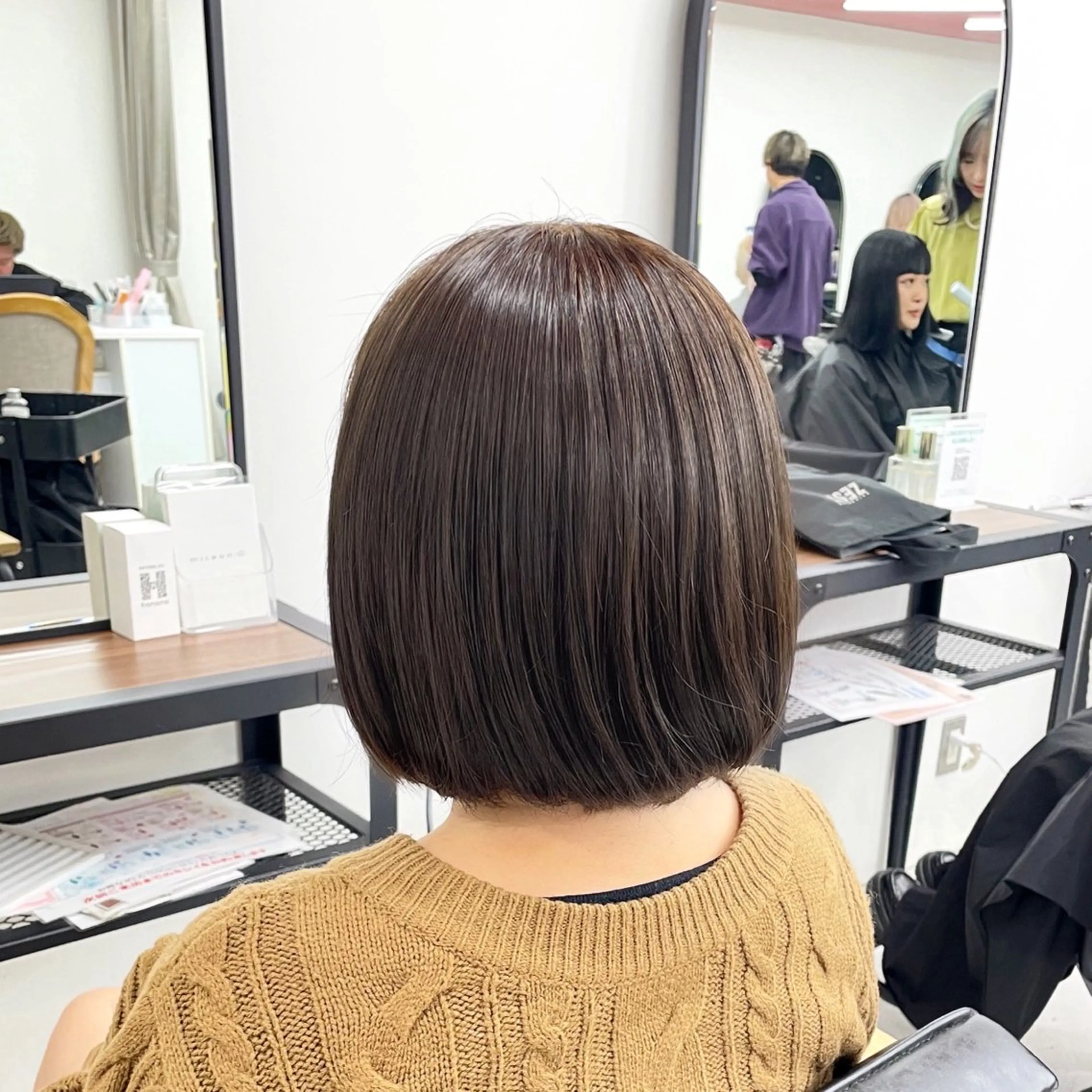 セミロング カラー パーマ ヘアアレンジ メンズ アッシュ アッシュブラウン ブラウンカラー トリートメント mona/ ストレートスタイル✨のヘアスタイル