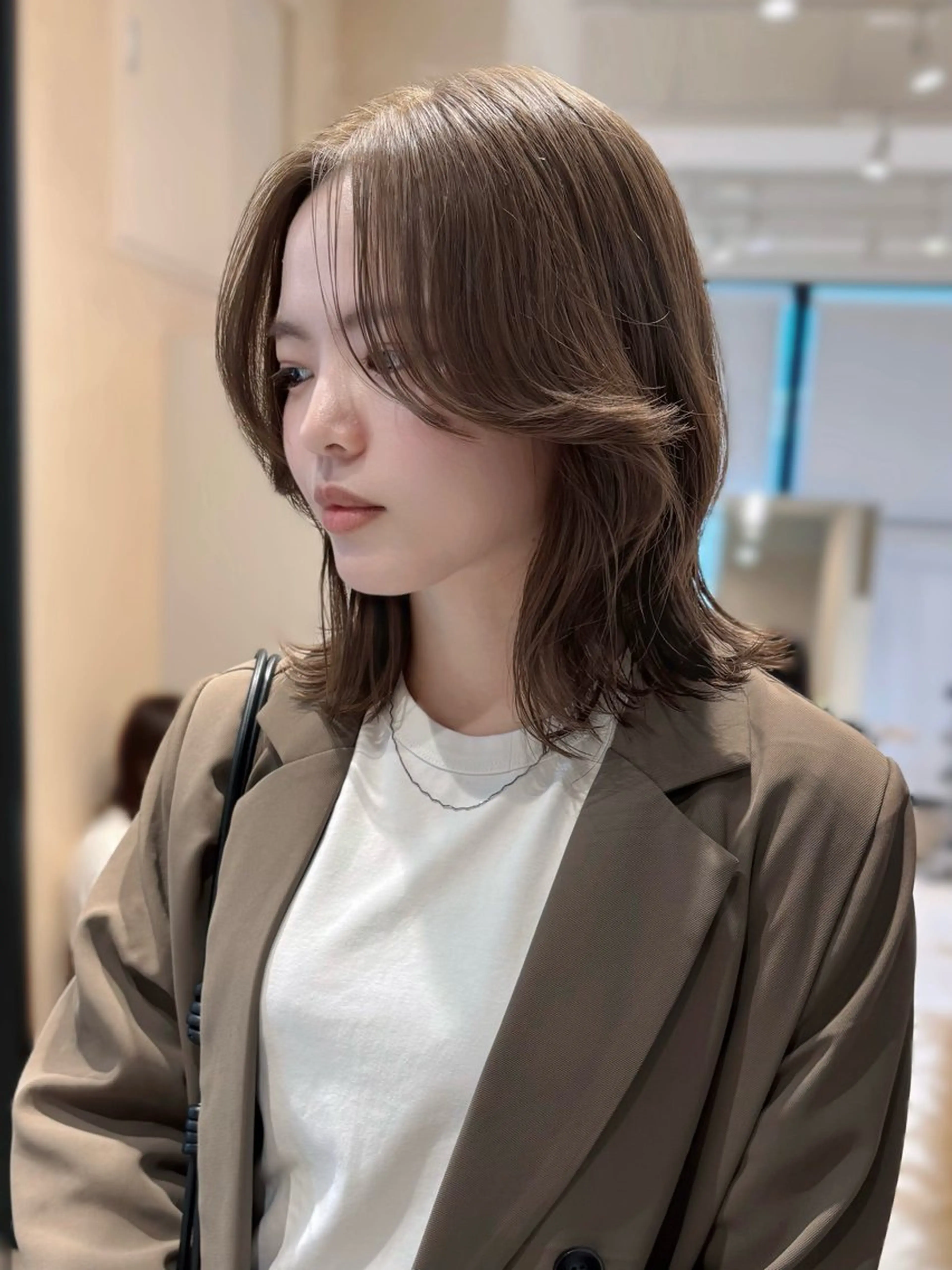 ミディアム カラー cie所属・ボブ/ミニボブ 透明感カラーkadoのヘアスタイル