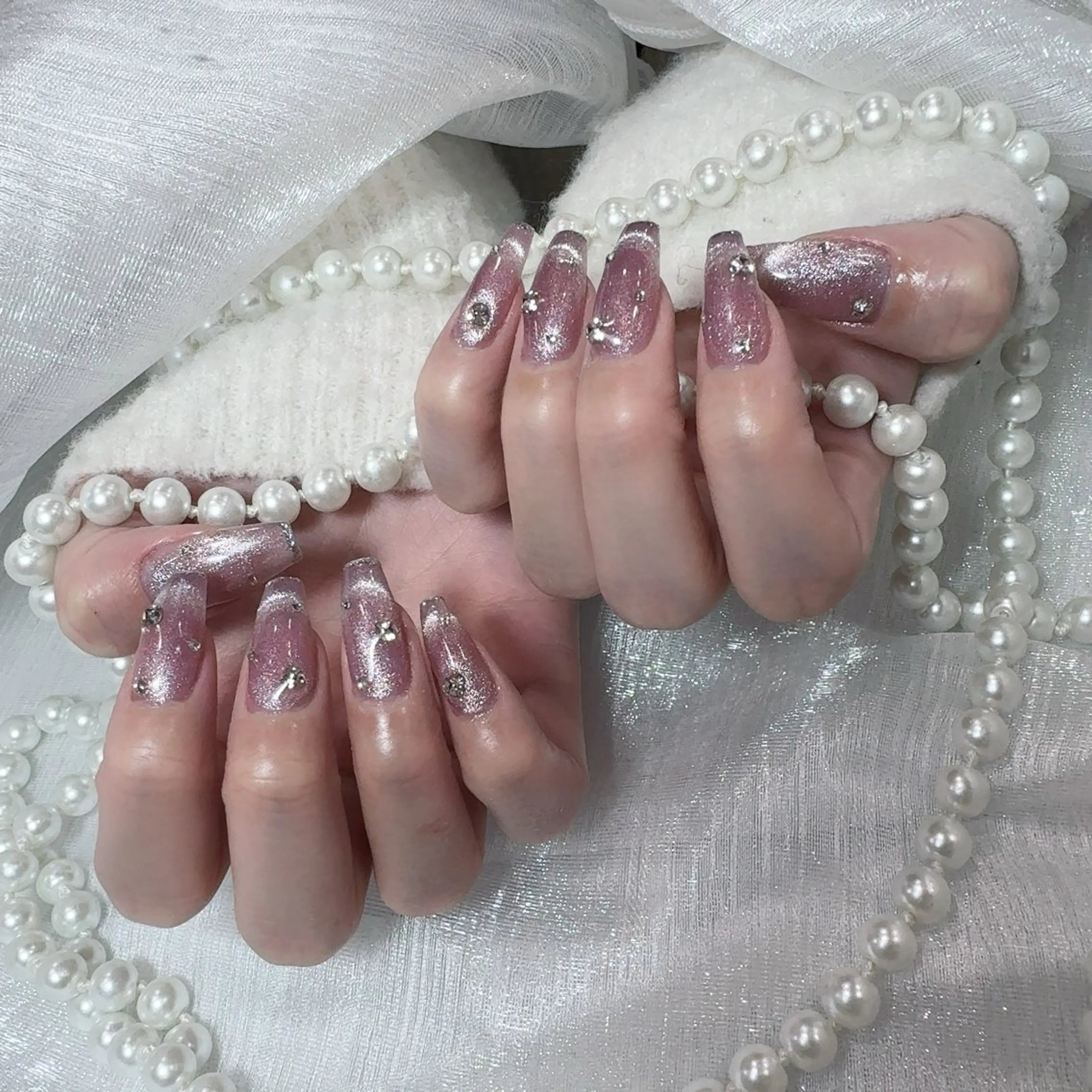 ネイル アートネイル フラッシュネイル フレンチネイル ジェルネイル ガラスフレンチ ハンドネイル You&Me Yukiのネイルデザイン