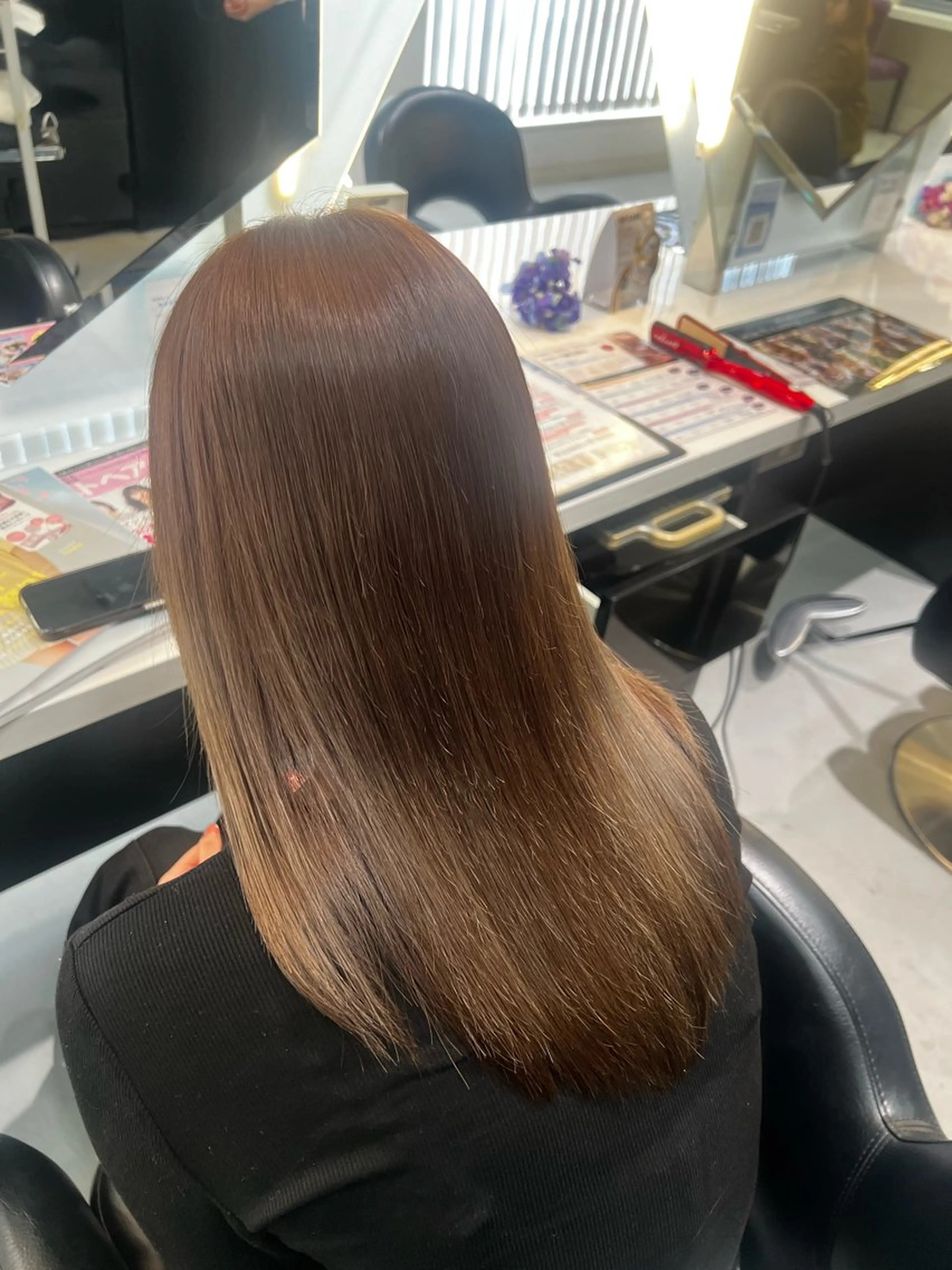 ロング 韓国風顔まわり/ベー ジュ/マツエク♡美咲のヘアスタイル