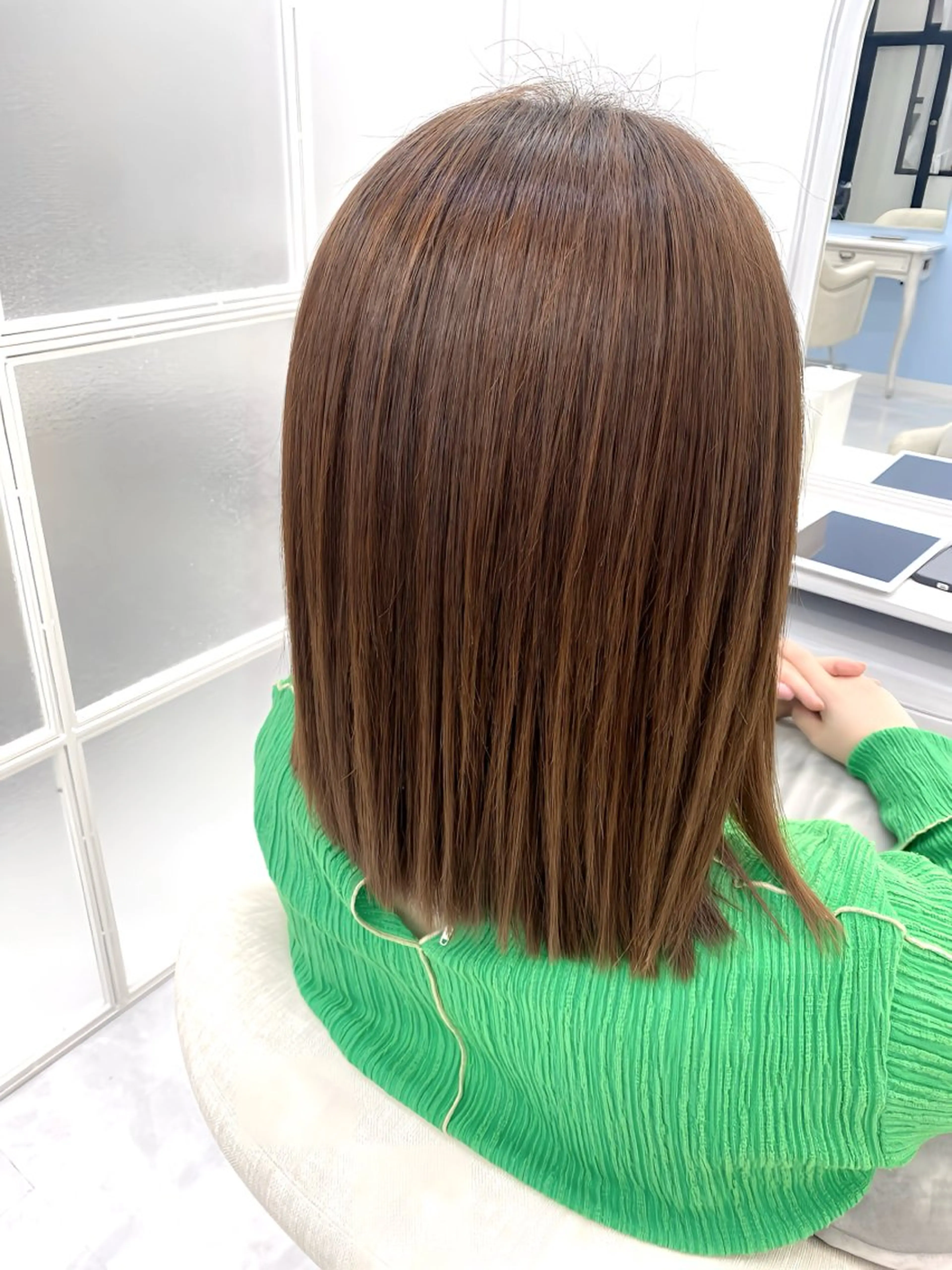 セミロング 髪質改善 縮毛矯正 カット ヘアカラー 縮毛矯正 【乾かすだけで革命】 早矢仕正志のヘアスタイル