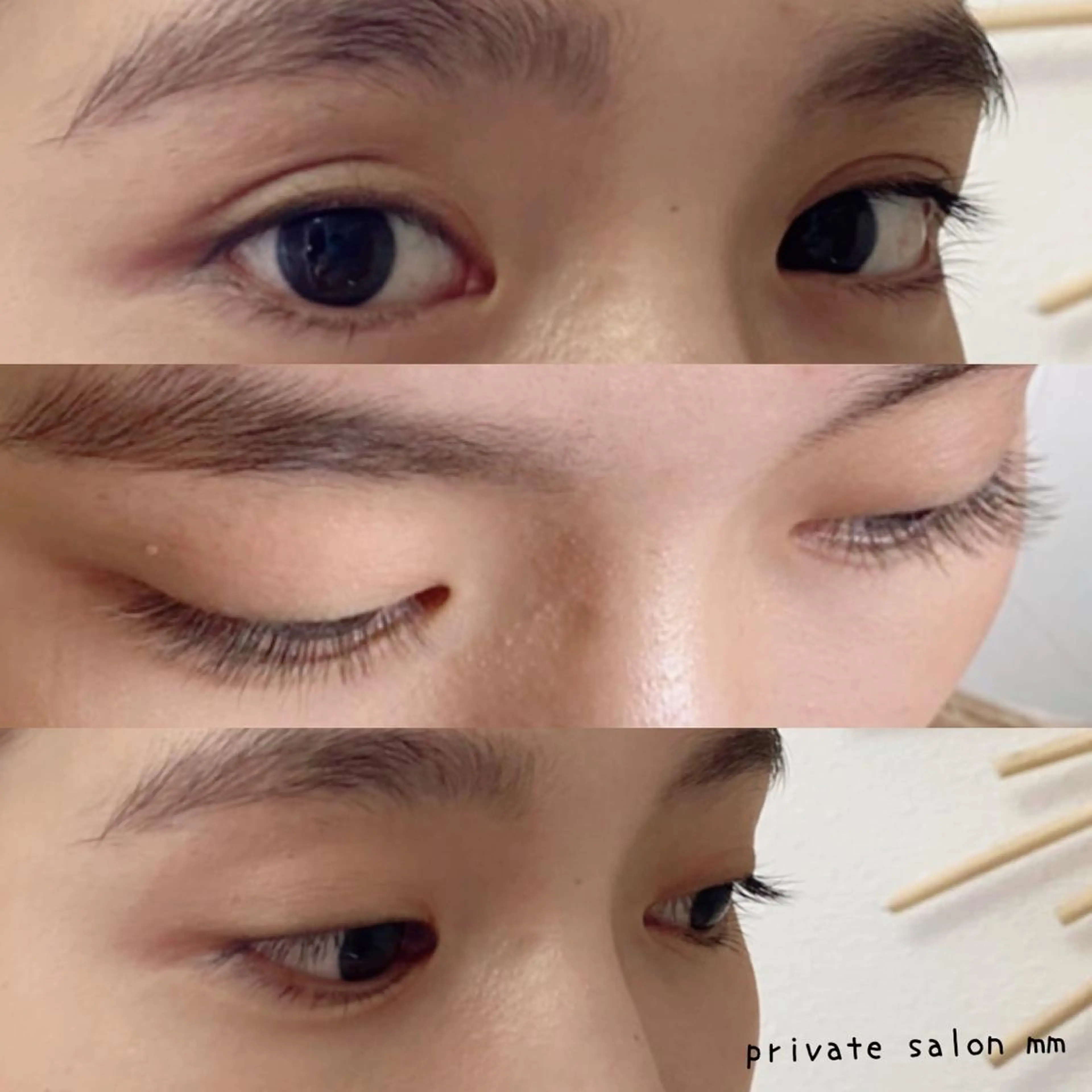 マツエク・マツパ カラーマツエク フラットラッシュ ナチュラル private salon mm所属・こだま さやのマツエク・マツパデザイン