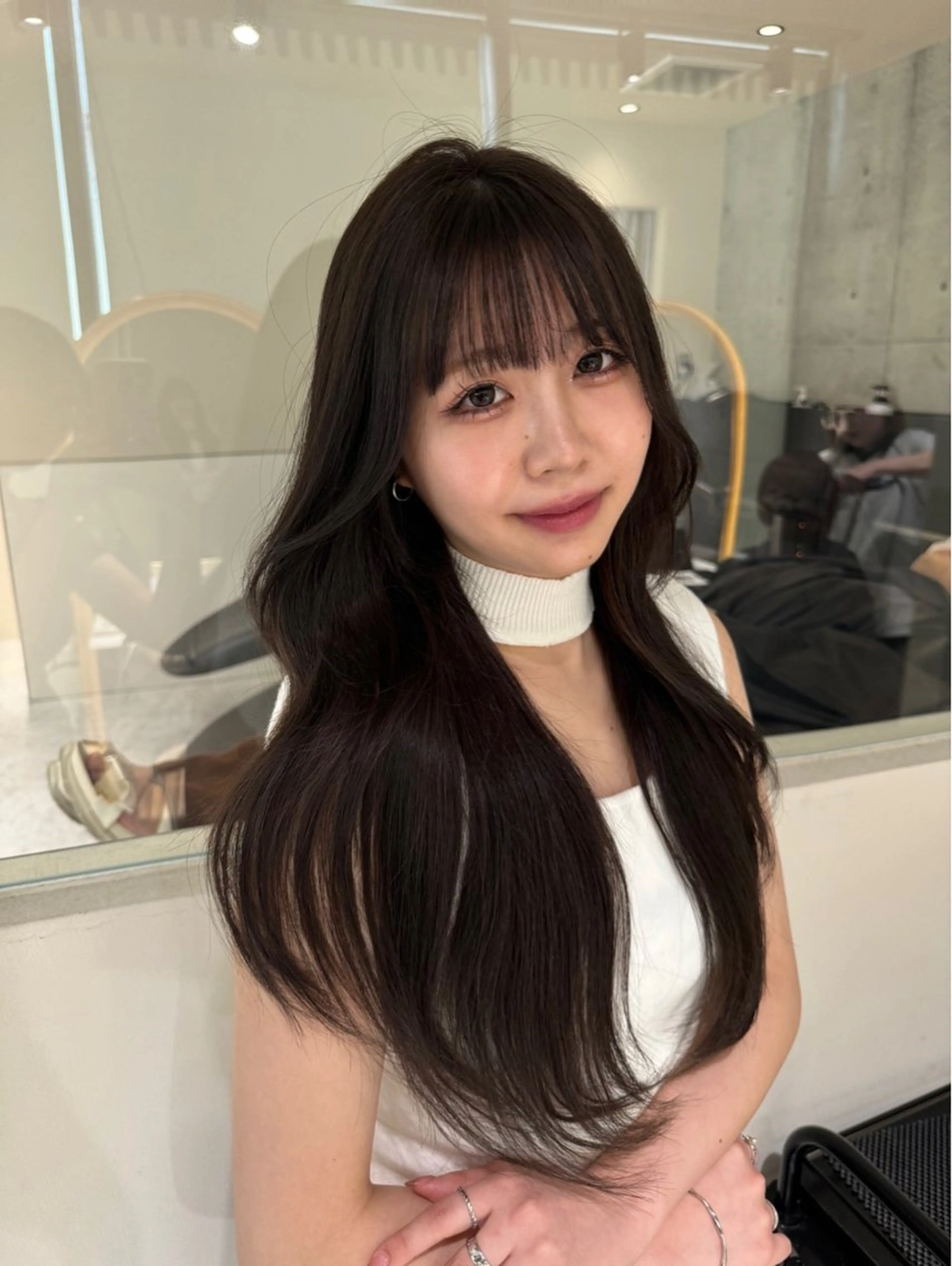 ロング カラー ヘアアレンジ 韓国ヘア/レイヤー Londエレンのヘアスタイル