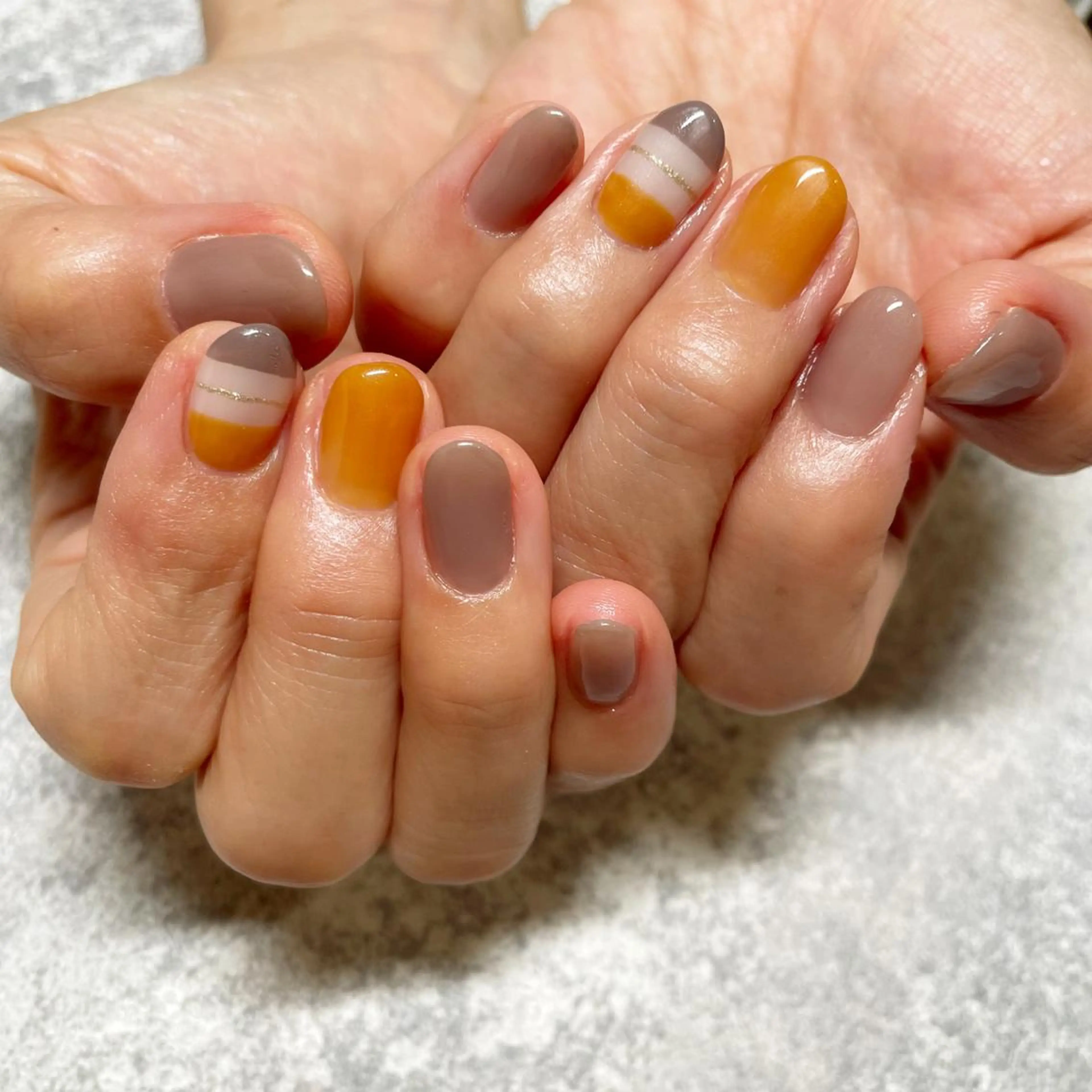 ネイル ボーダー ハンドネイル ilo所属・舟橋 恭子のネイルデザイン