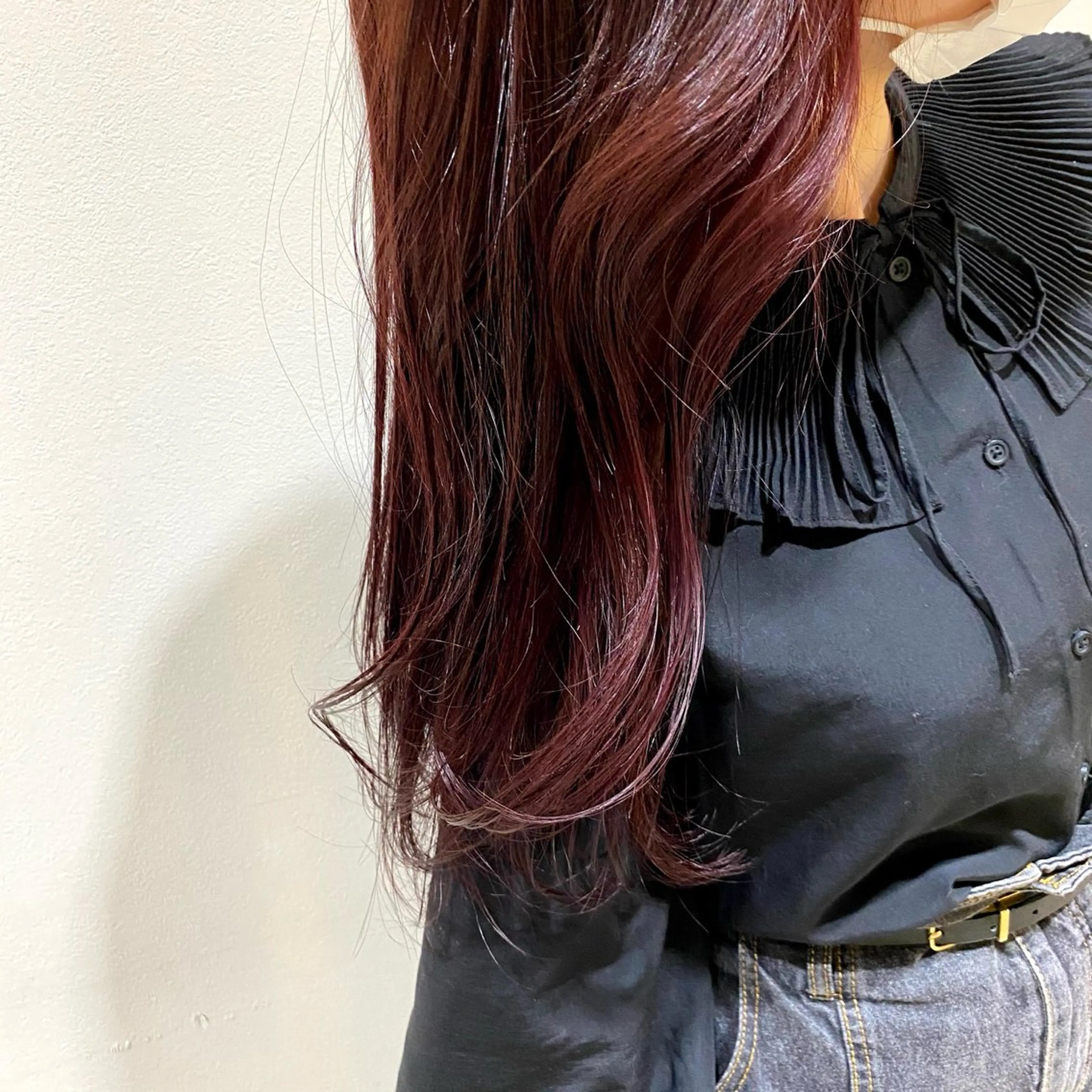 ロング カラー ブリーチ ラベンダーカラー ブリーチなしカラー ピンクカラー ピンクラベンダー カット ヘアカラー トリートメント 韓国ヘア nanahaのヘアスタイル