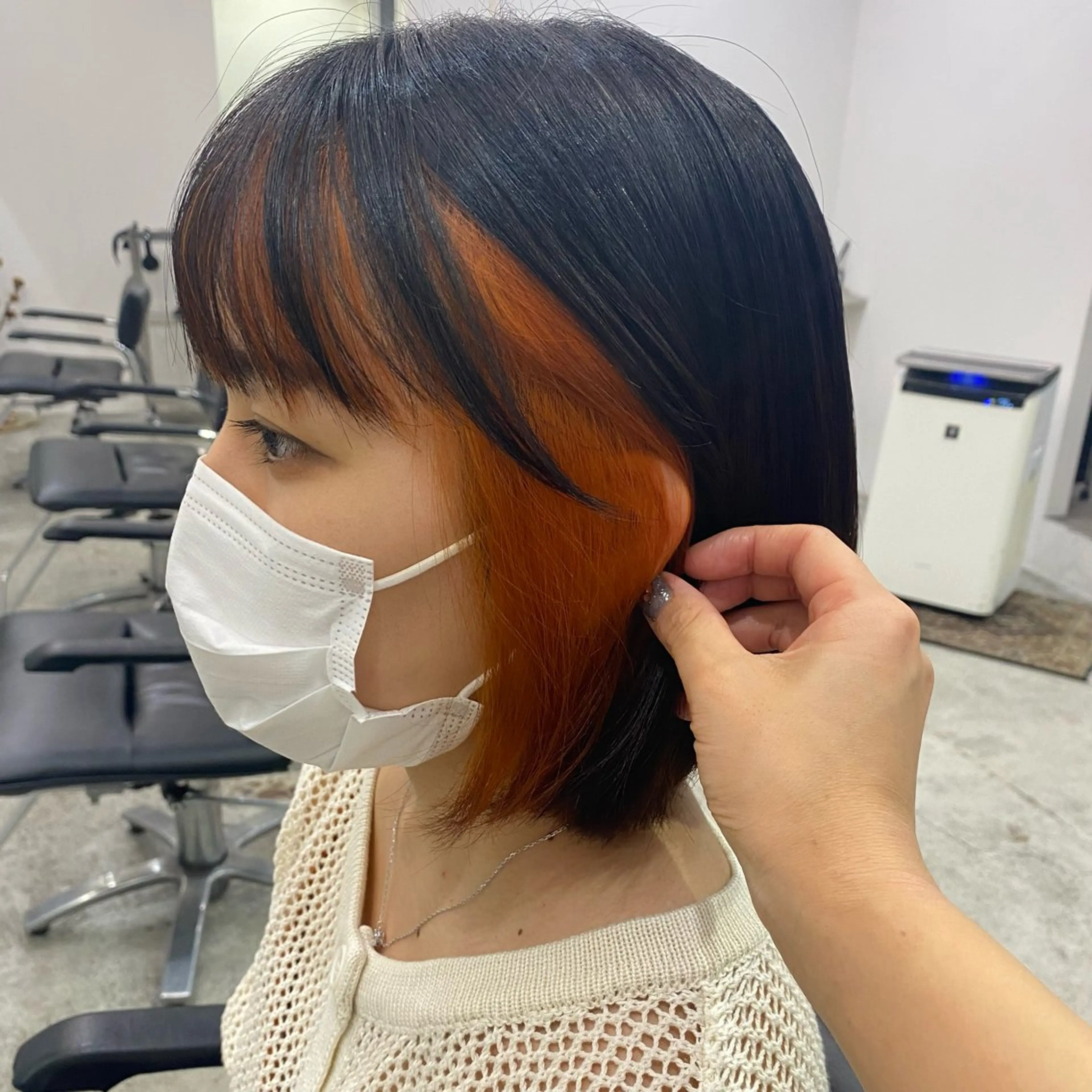 ショート カラー ミストバング  フェイスフレーミング 顔周りカット ayame by Gigi所属・Gigi宇都宮🌼 sayanoのヘアスタイル