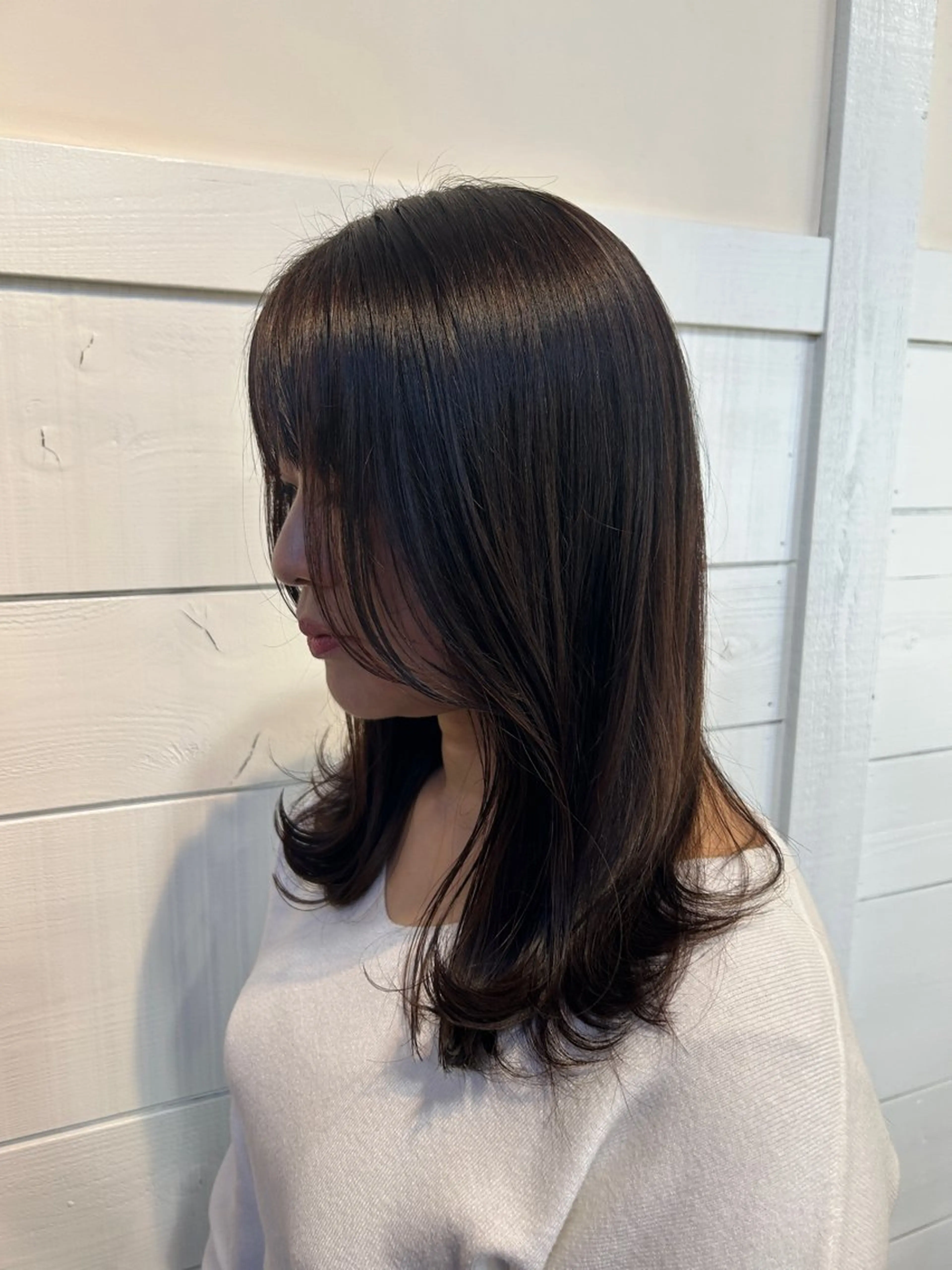 セミロング カット パーマ 木村 美彩輝のヘアスタイル