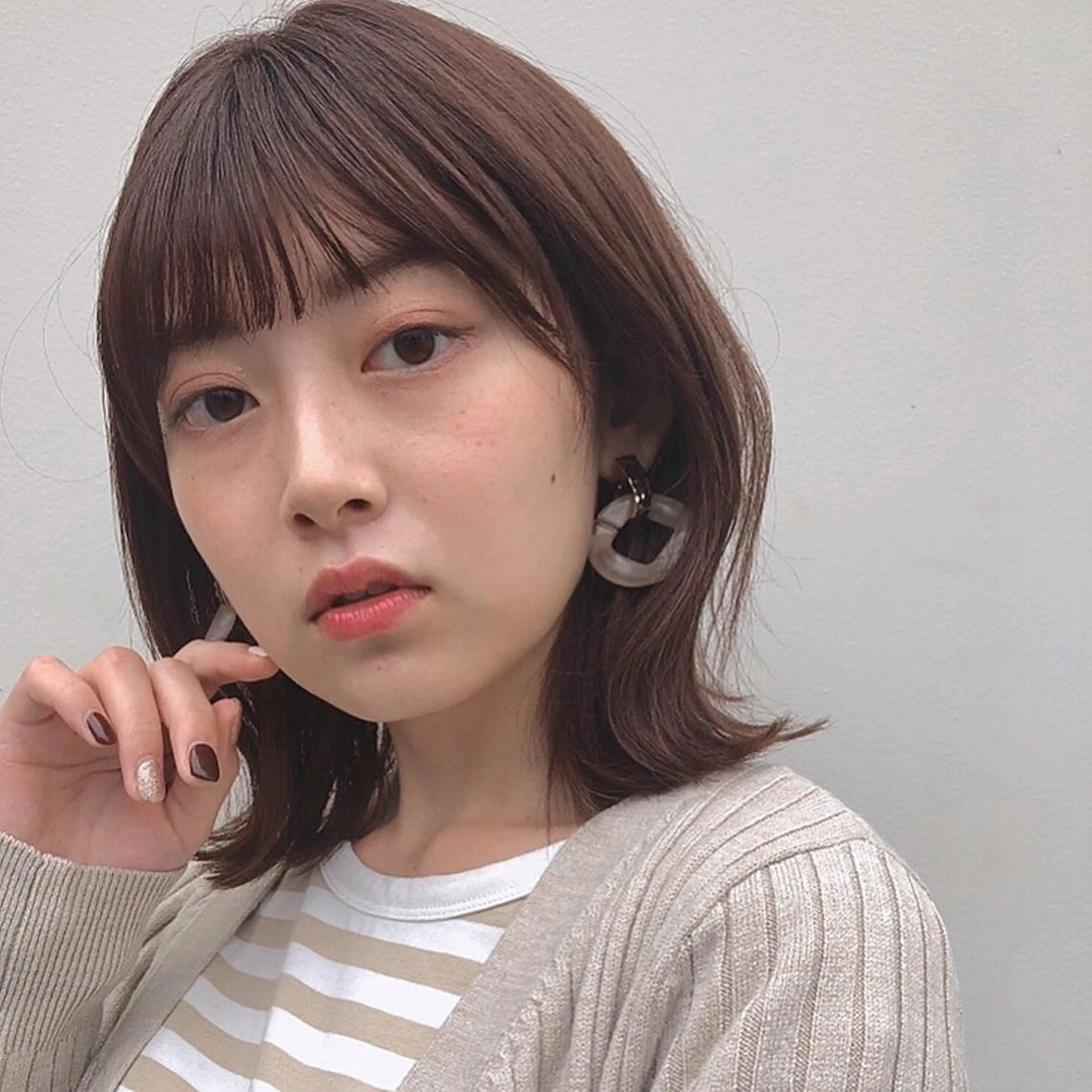 ミディアム カラー ピンクカラー 【韓国ヘア×透明感 カラー】笹谷 莉未のヘアスタイル