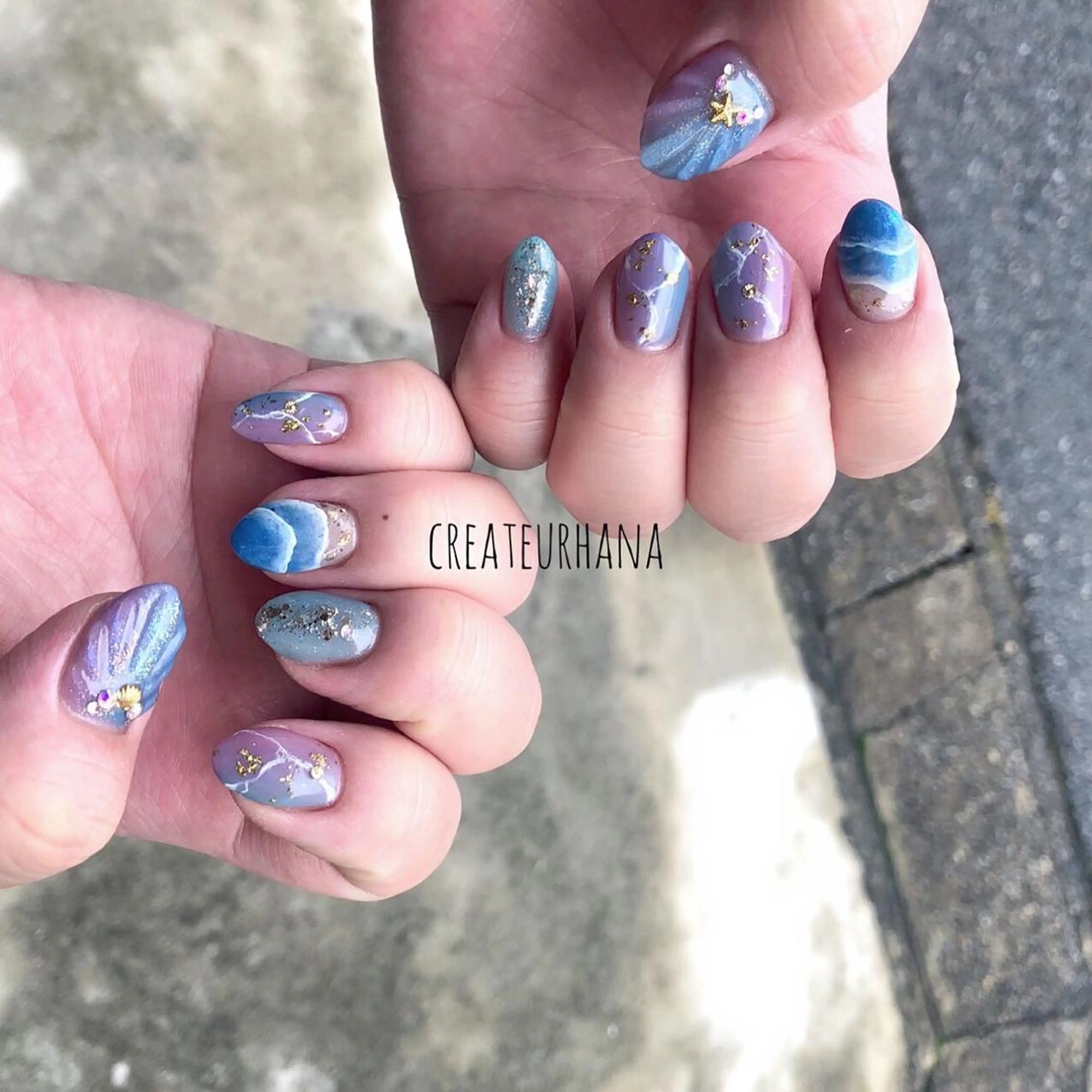 ネイル ハンドネイル クレアトゥール華 都賀店所属・三橋 結菜のネイルデザイン