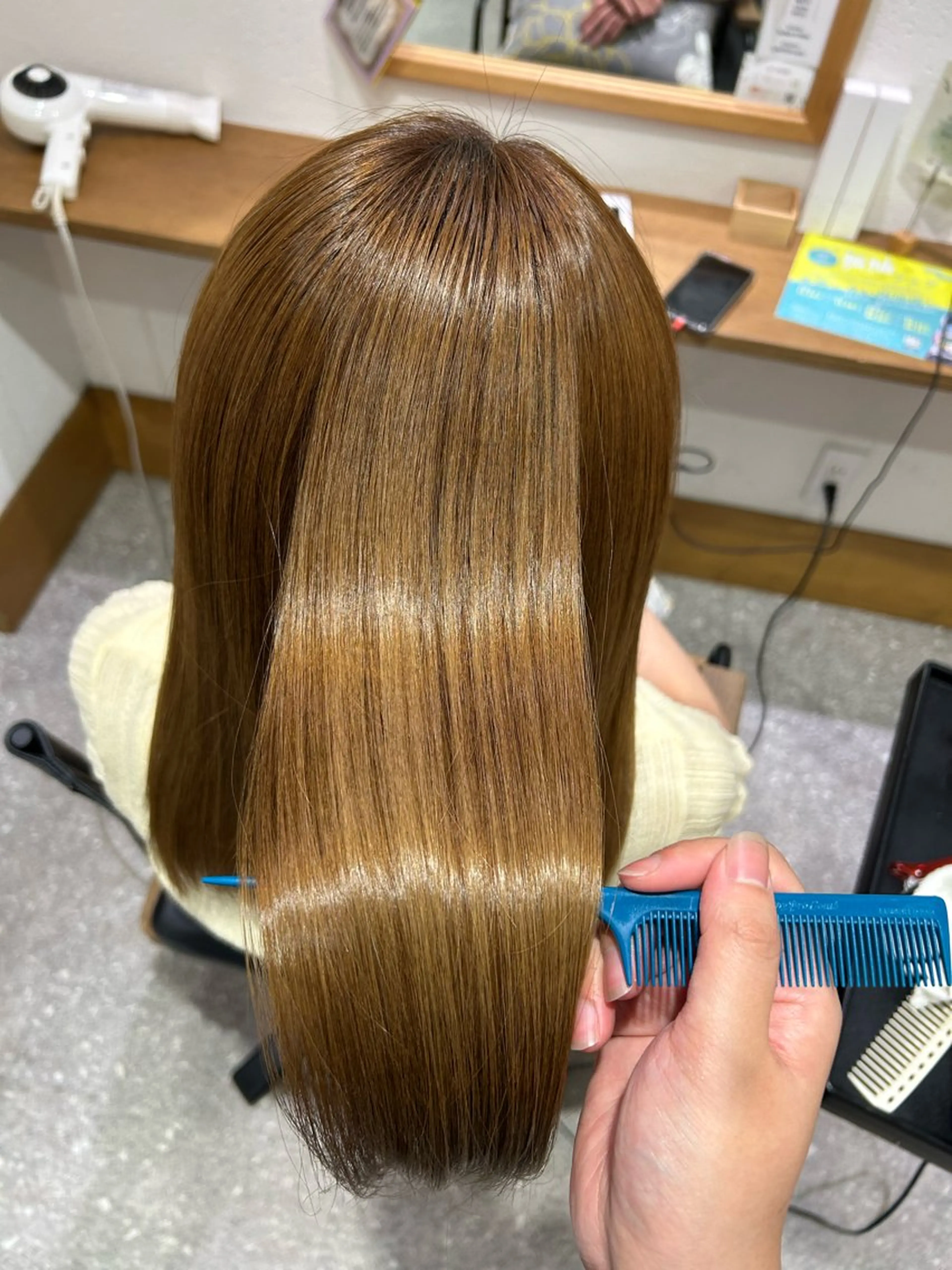 セミロング 縮毛矯正 やなぎさわ はるなのヘアスタイル