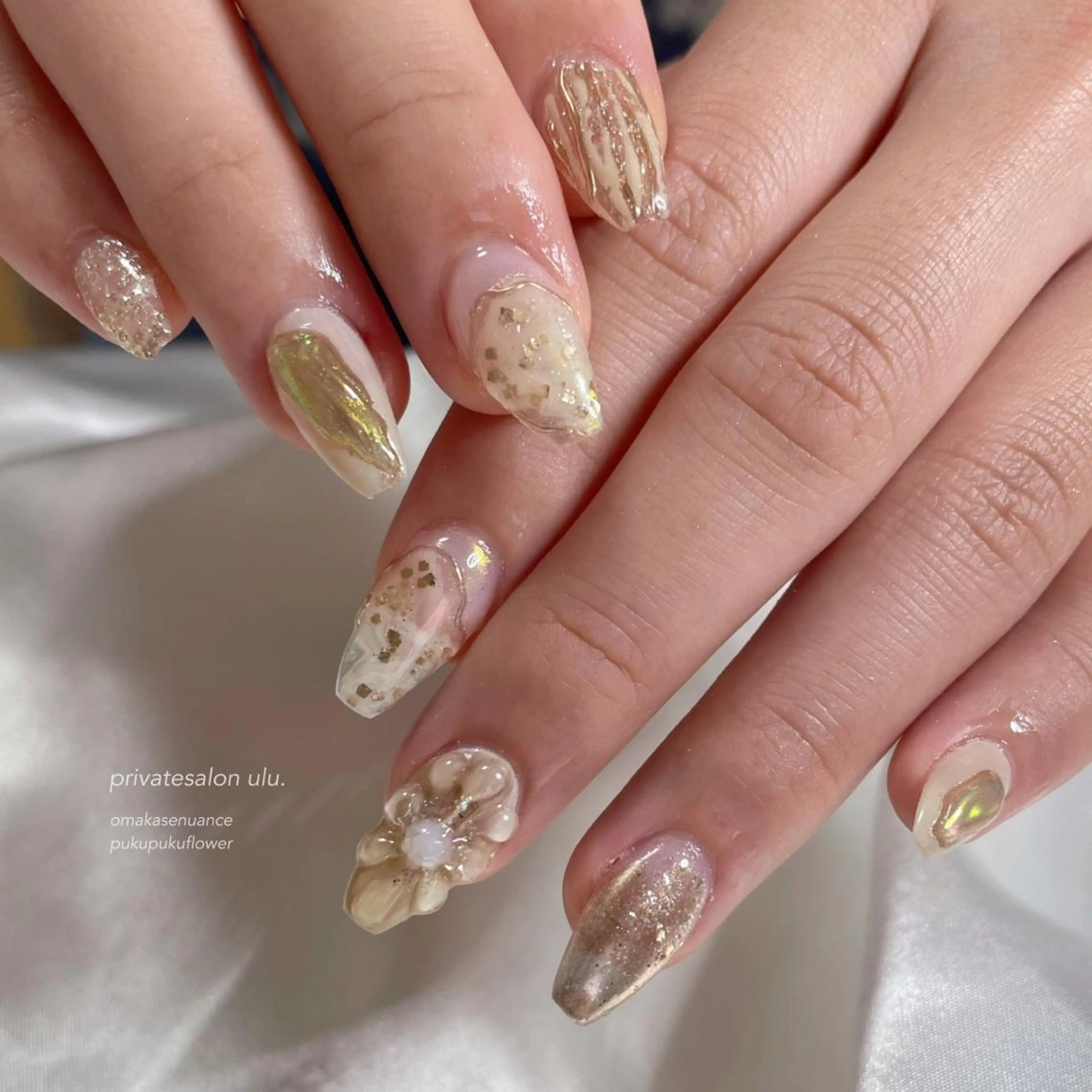 ネイル 成人式 private salon uluのネイルデザイン