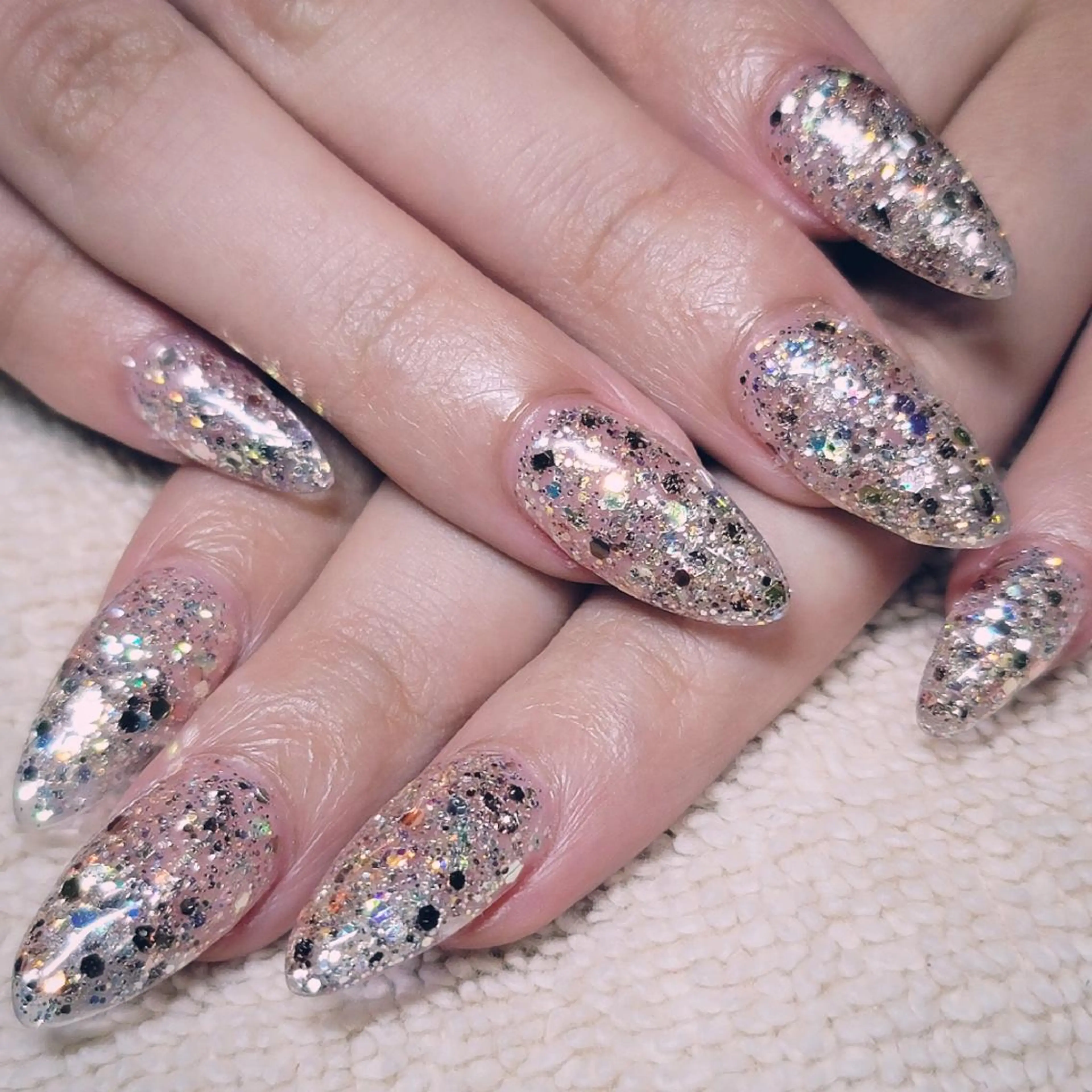 ネイル クリアネイル ラメ(グリッター) ワンカラーネイル ハンドネイル よしだ ひろきのネイルデザイン