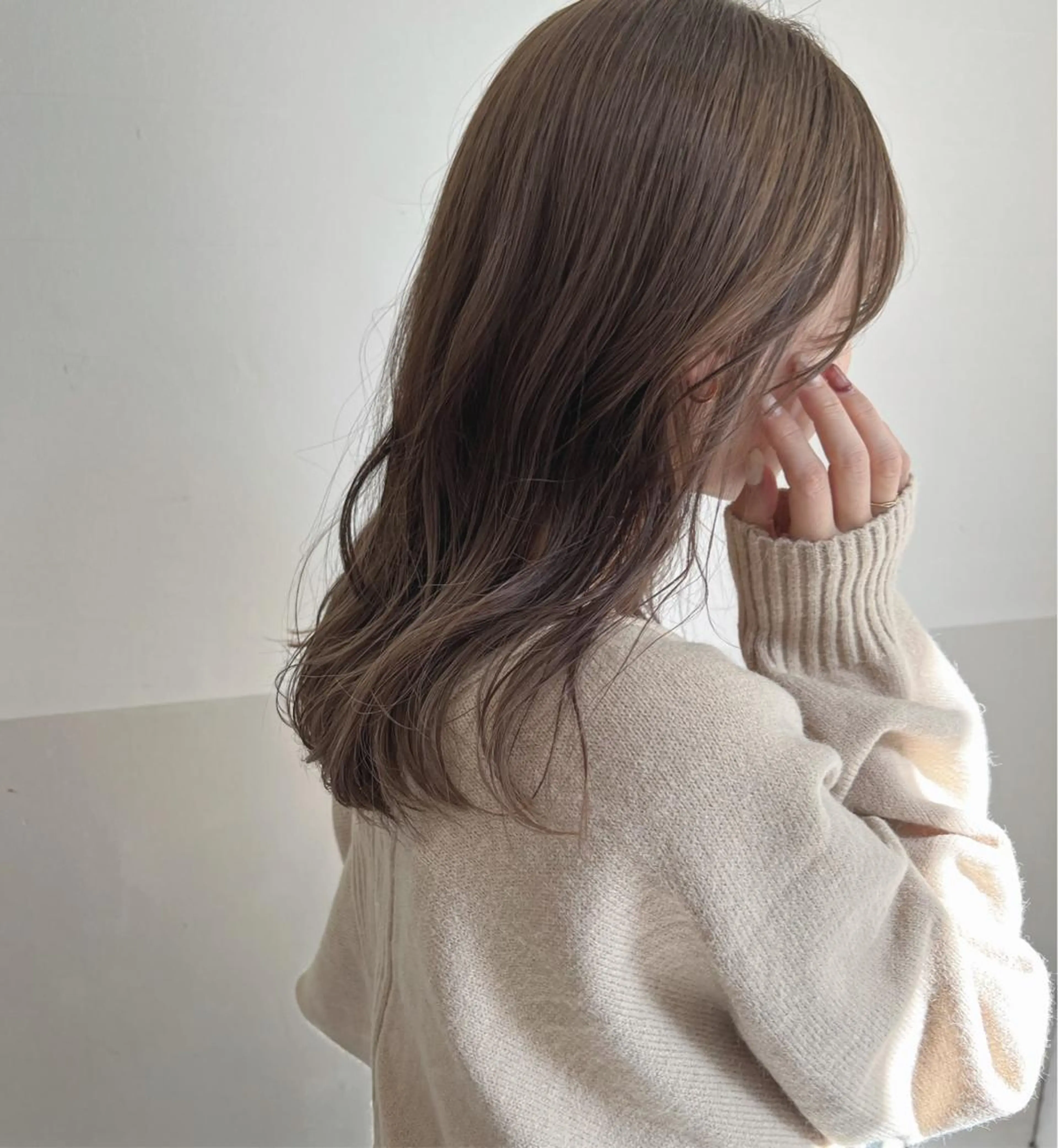 セミロング カラー グレージュ hana ・メンズ特化のヘアスタイル