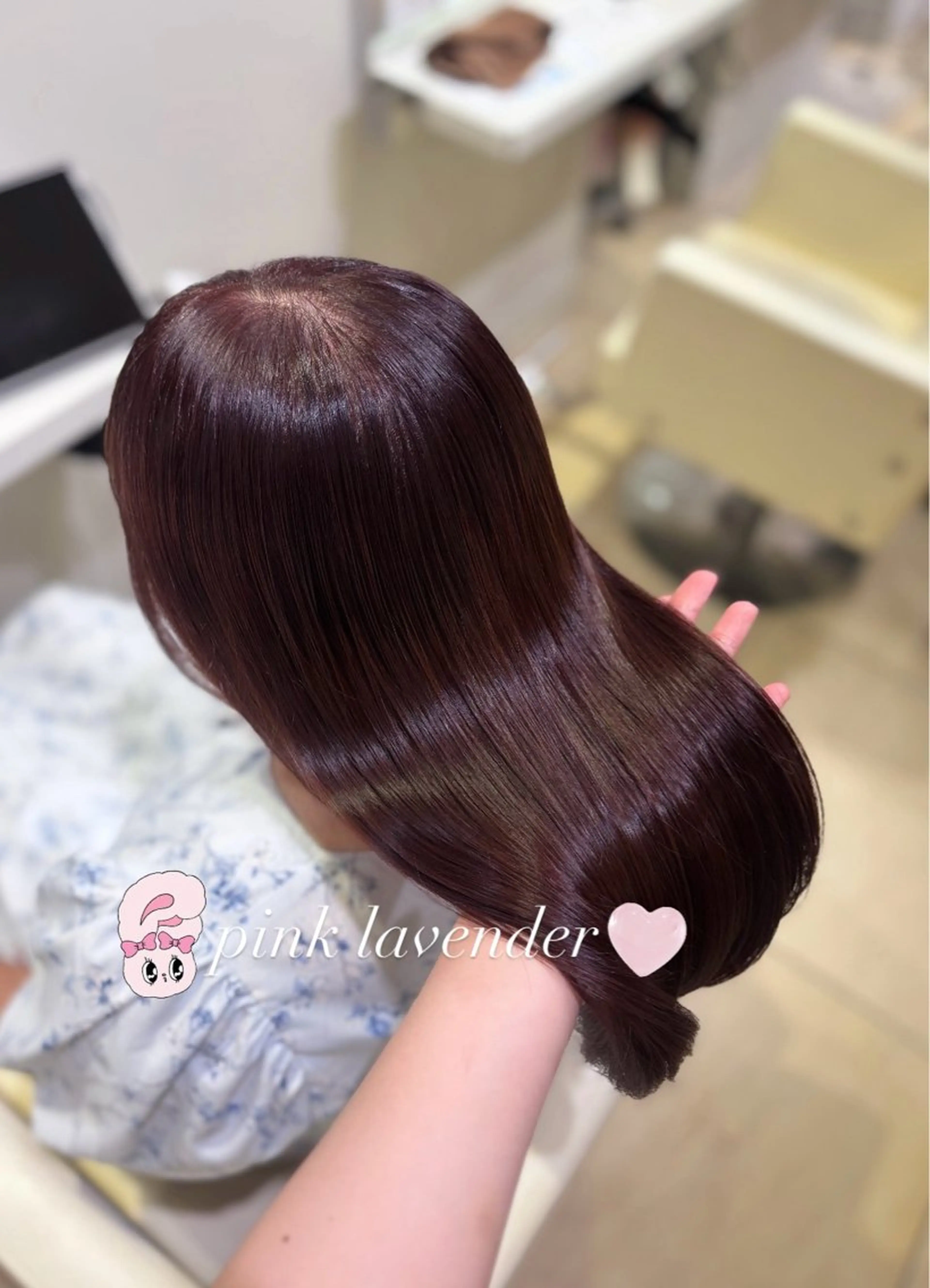 カラー ブリーチ ラベンダーカラー ラベンダーピンク ブリーチなしカラー ピンクカラー ヘアカラー Euphoria銀座店所属・縮毛矯正/Wカラー 🎀𝐒𝐀𝐊𝐈のヘアスタイル