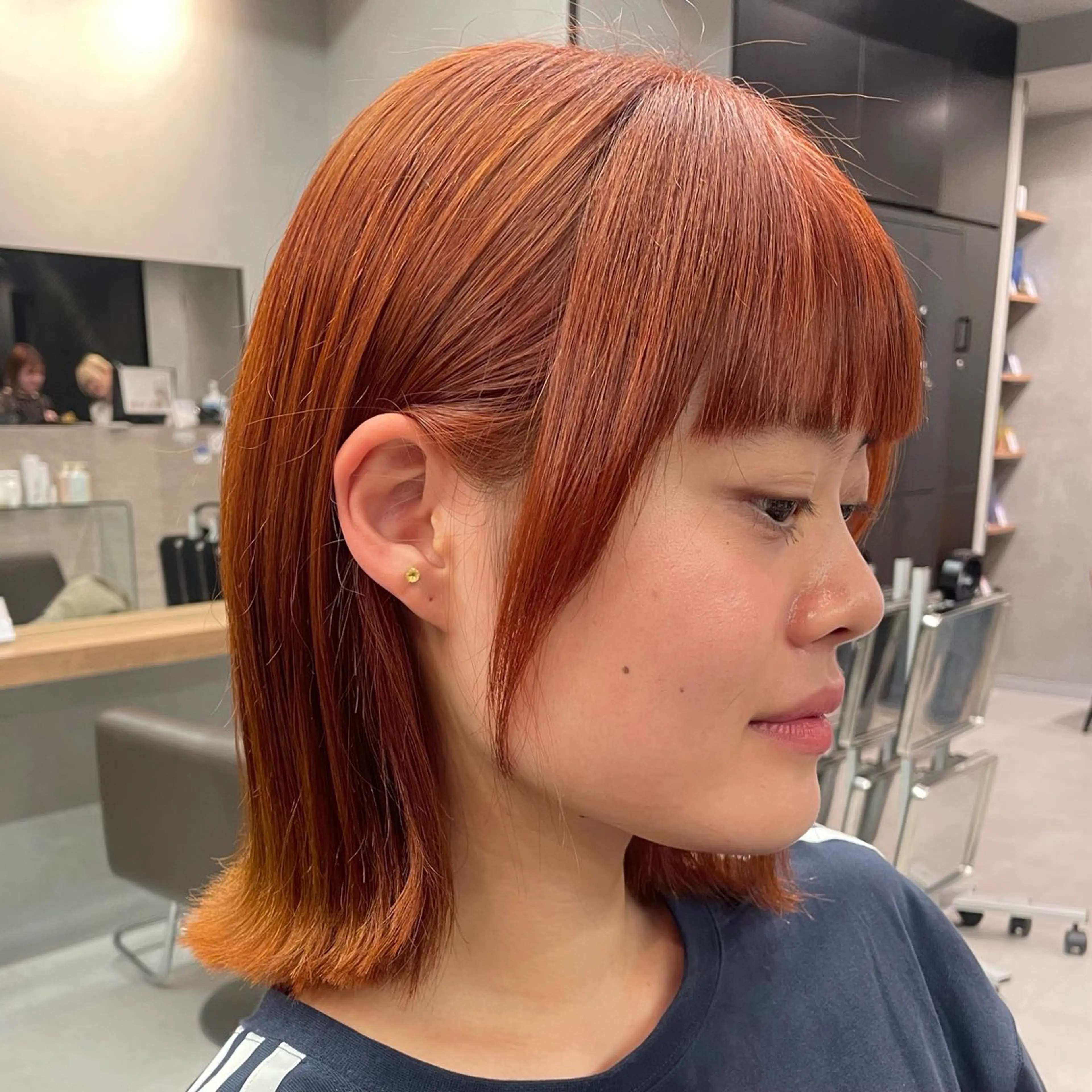 ミディアム カラー カット ヘアカラー ヘッドスパ ヘアセット 暖色レイヤー 🥀REIRIのヘアスタイル