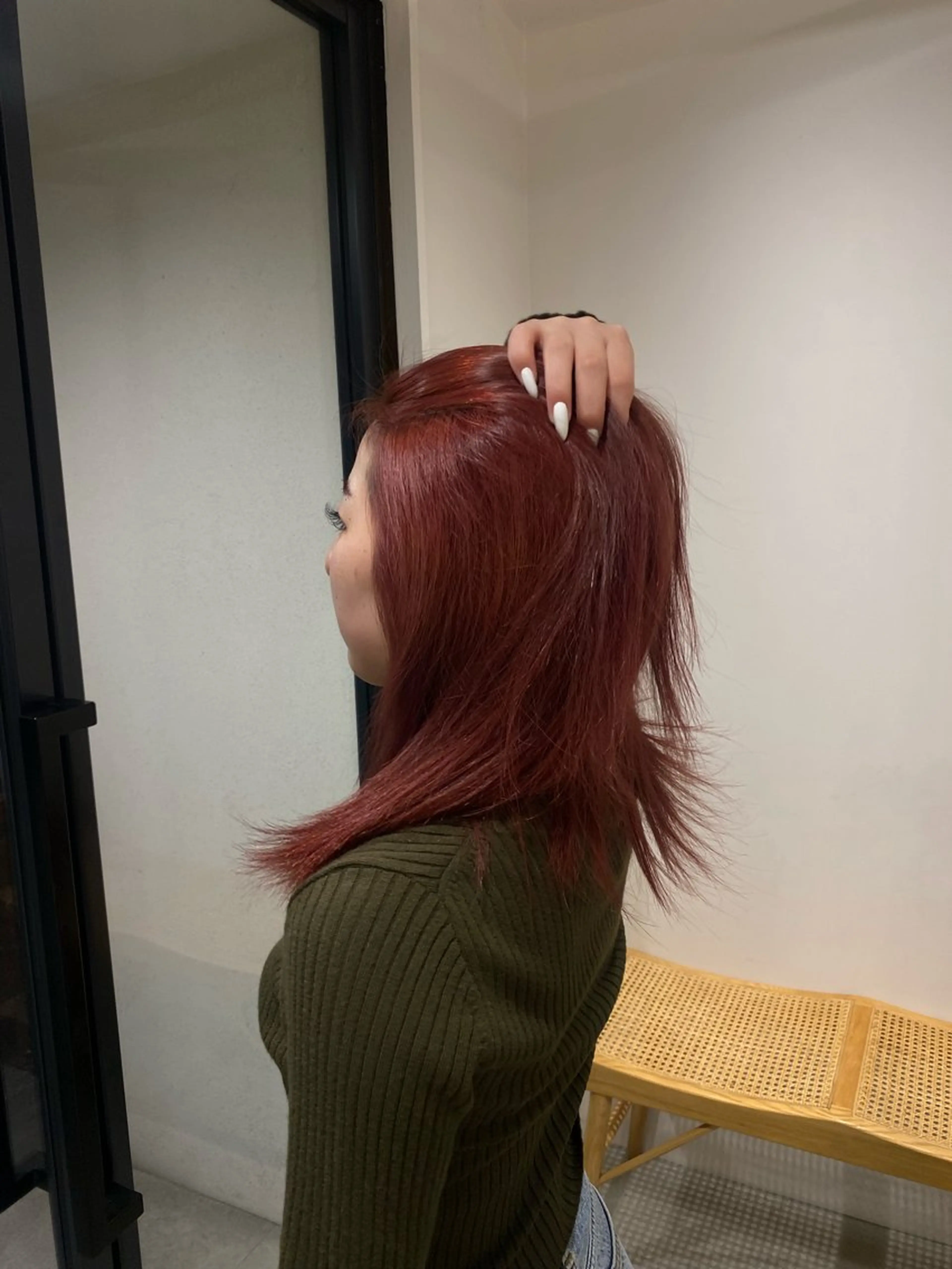 カラー ショート/ボブ/顔周 りレイヤー/RINAのヘアスタイル