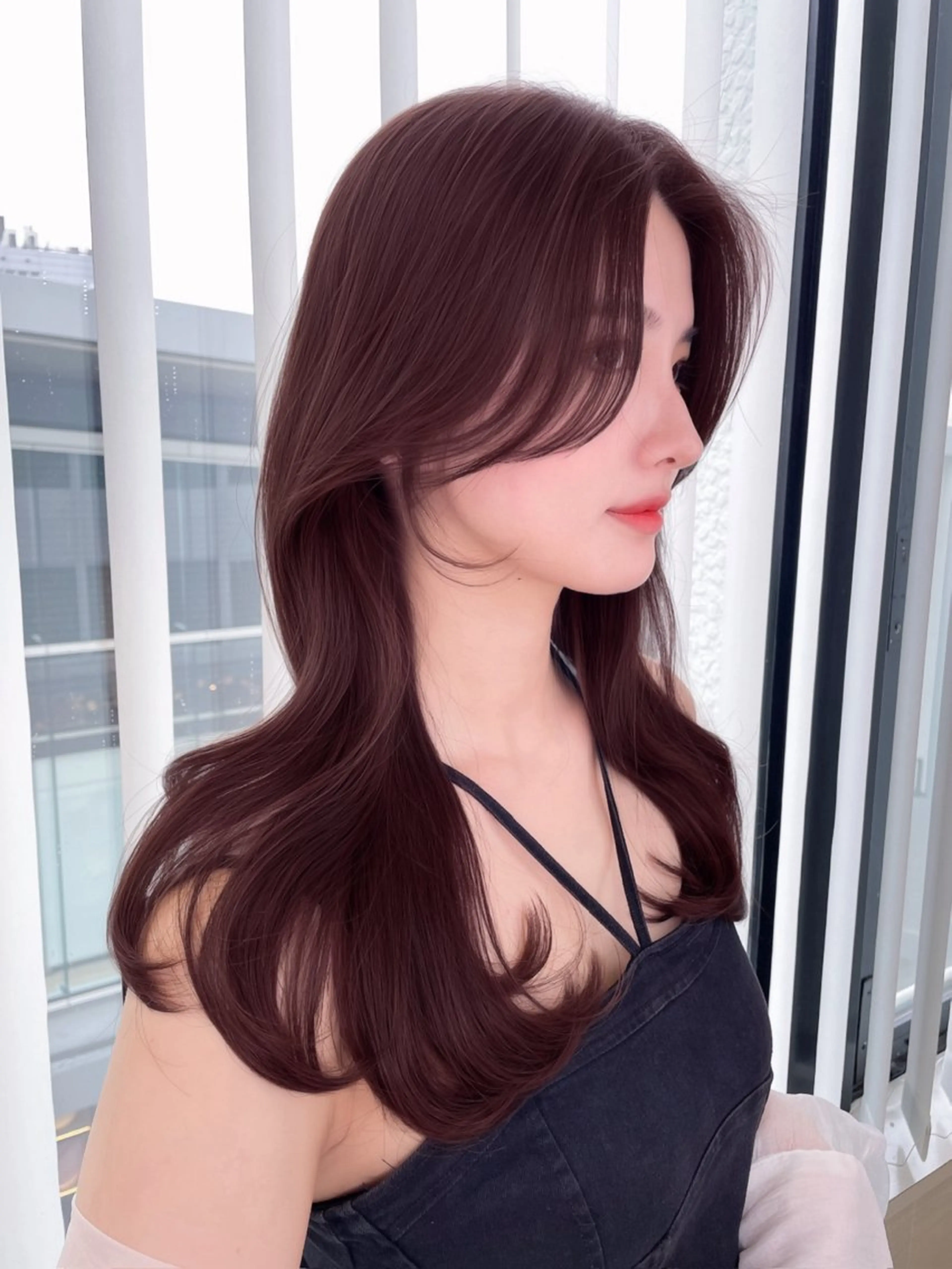 【赤字確定😢1名様限定✨✨】前髪カット+暖色カラー+トリートメント+韓国ヘア巻き🇰🇷の写真