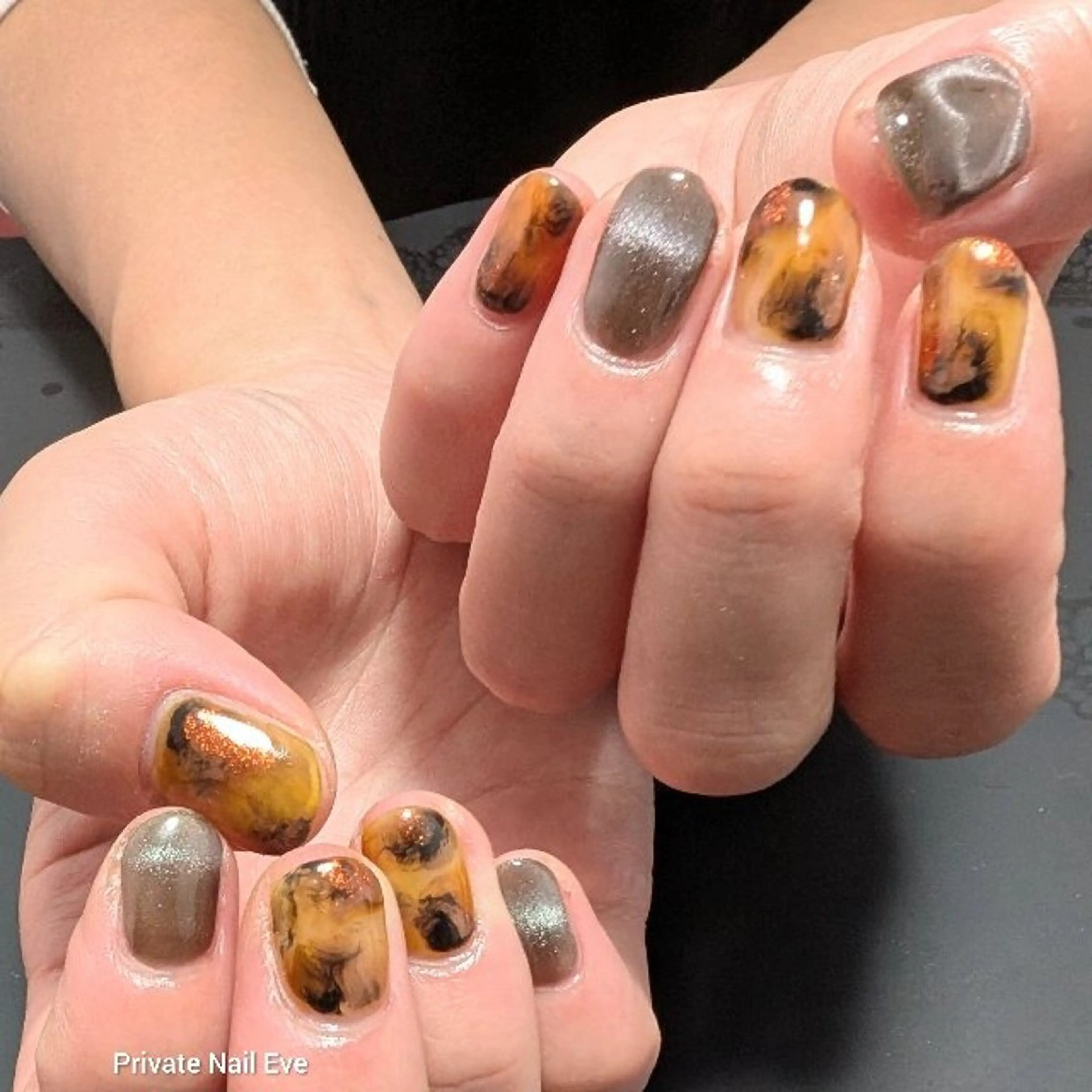 ネイル べっ甲ネイル ハンドネイル ネイル junkoのネイルデザイン