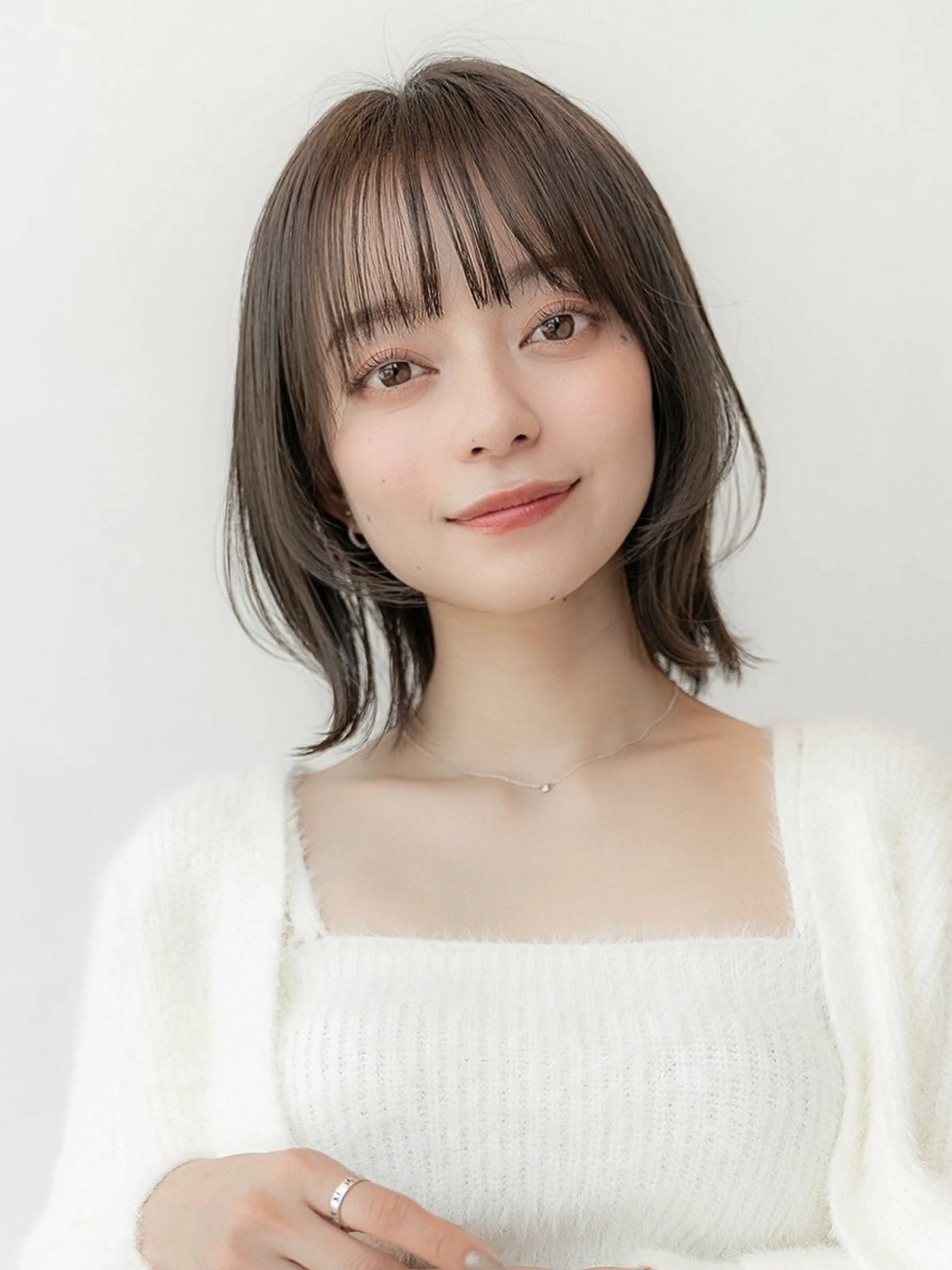 ミディアム カラー ブラウンカラー 透明感カラー 顔まわりレイヤー 顔周りカット 髪質改善 カット ヘアカラー トリートメント ヘアセット 韓国レイヤー🇰🇷 韓国研修◎渋谷カイトのヘアスタイル